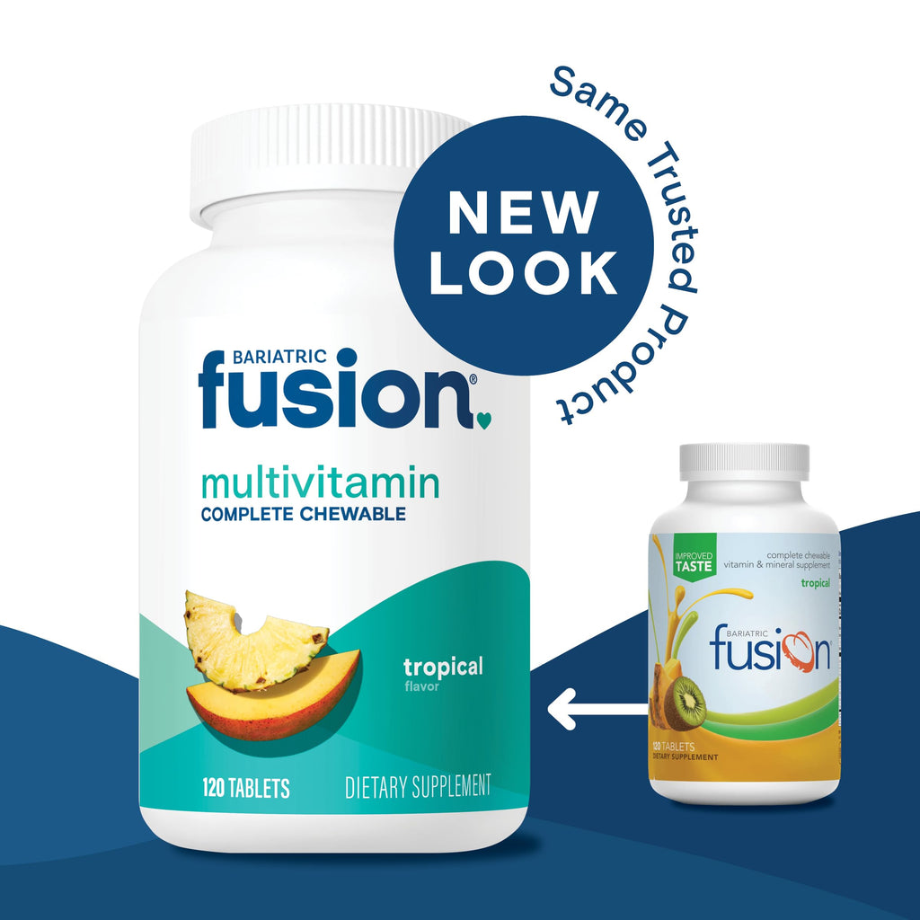 Bariatric Fusion Multivitamin with Iron – Complete Chewable (Tropical) for Gastric Bypass & Sleeve Gastrectomy | One Month Supply