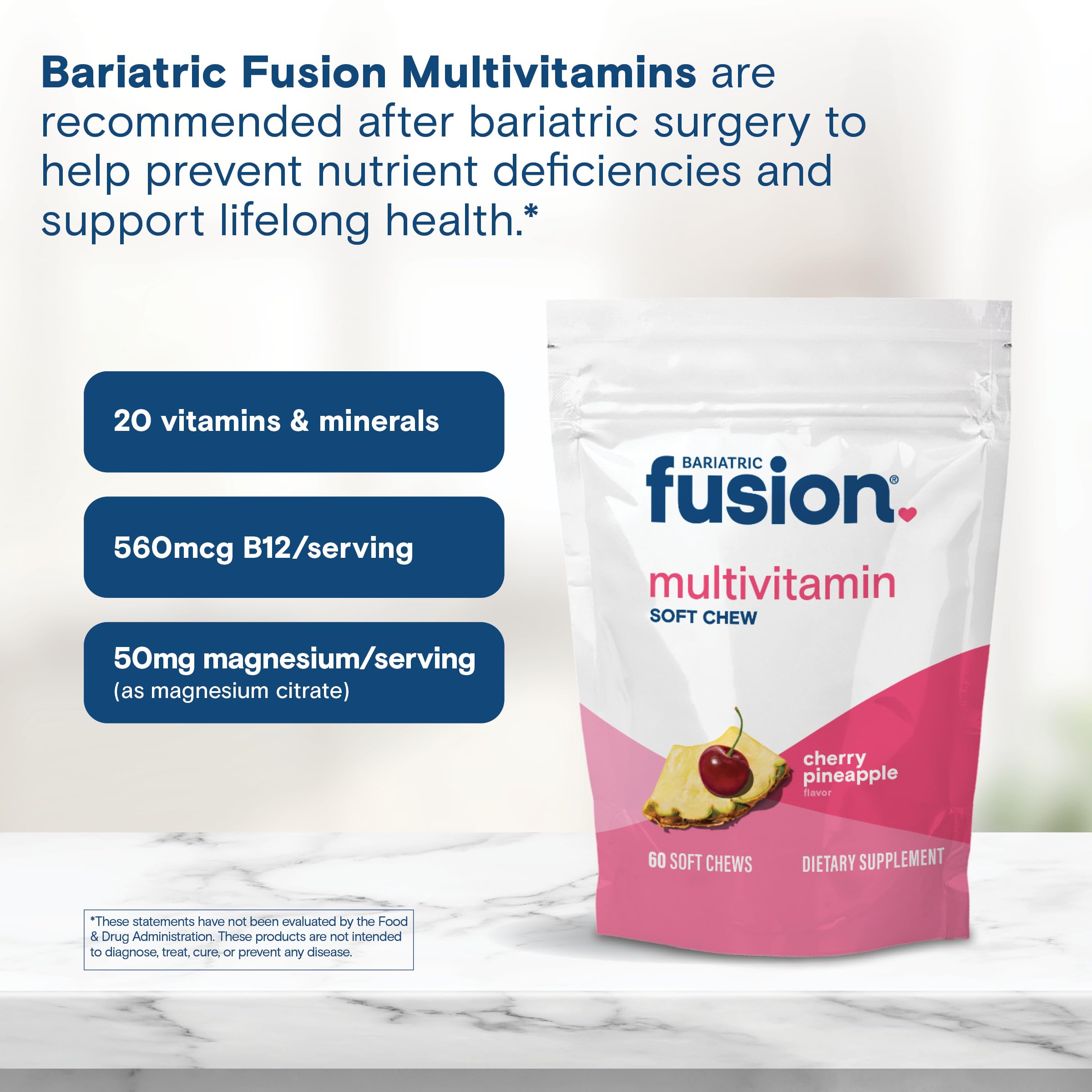 Bariatric Fusion Soft Chew Multivitamin – Cherry Pineapple (60 Count)
