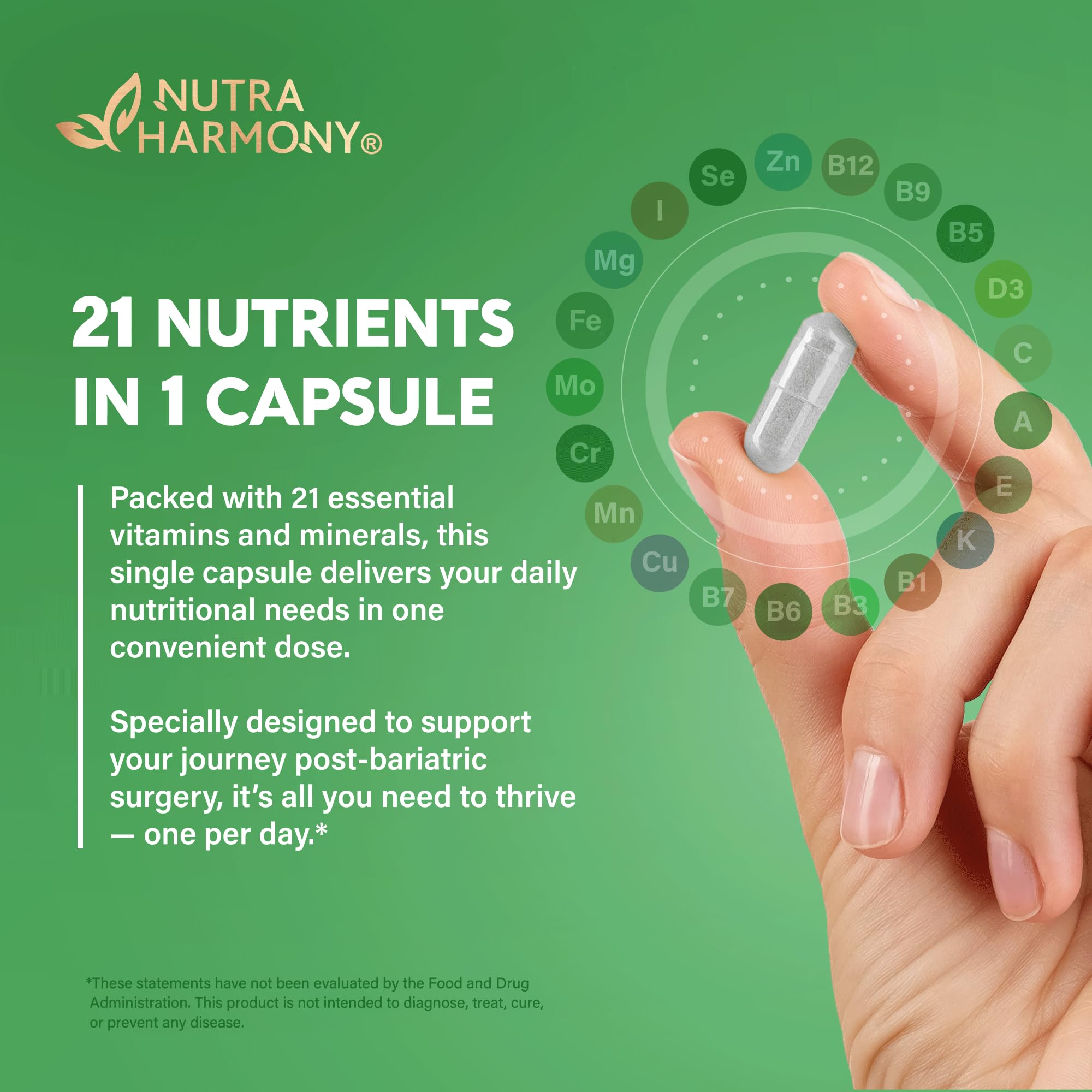 Bariatric Multivitamin with 45 mg Iron – USA Made, 90 Capsules
