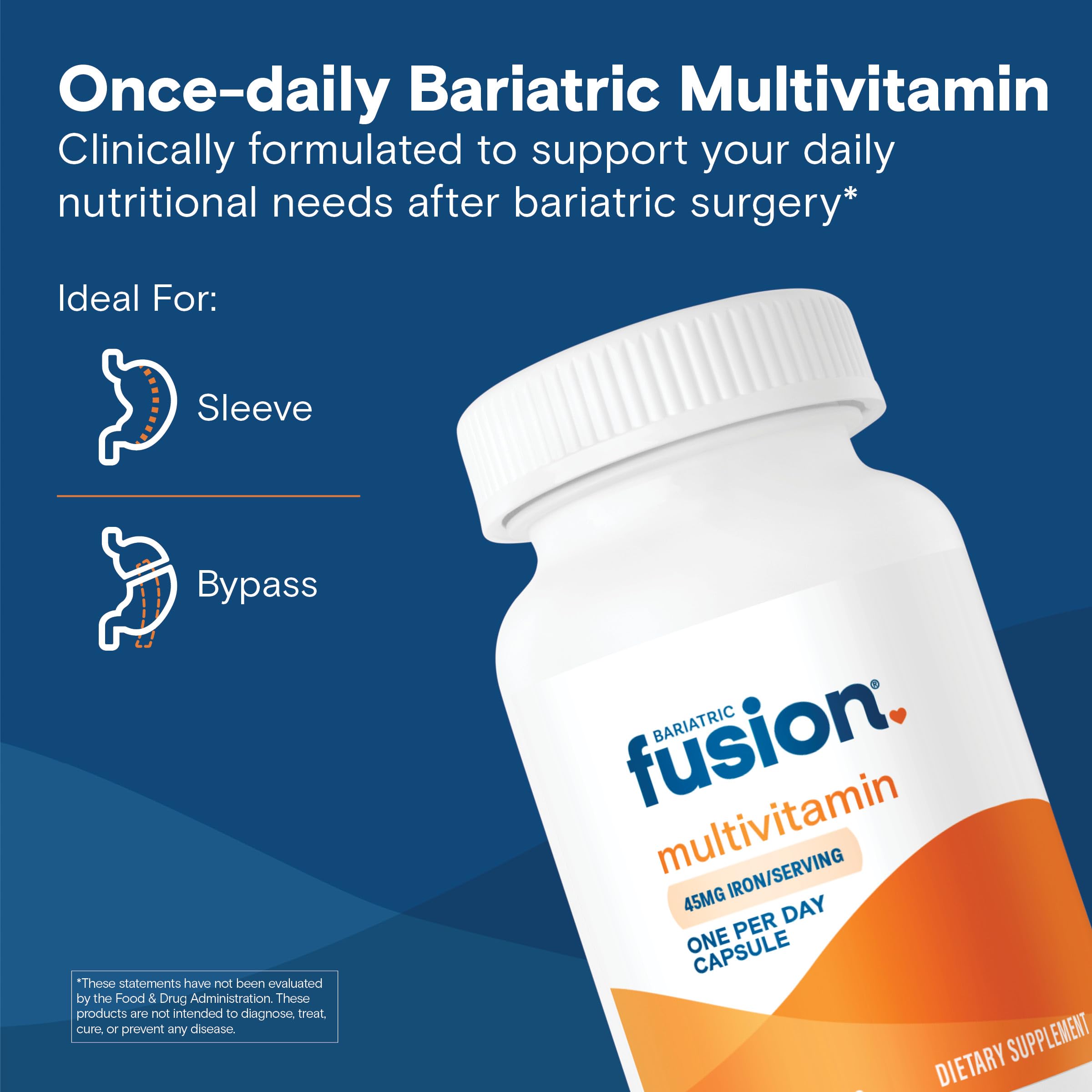 Bariatric Fusion One Per Day Multivitamin with Iron | Easy-to-Swallow Capsule