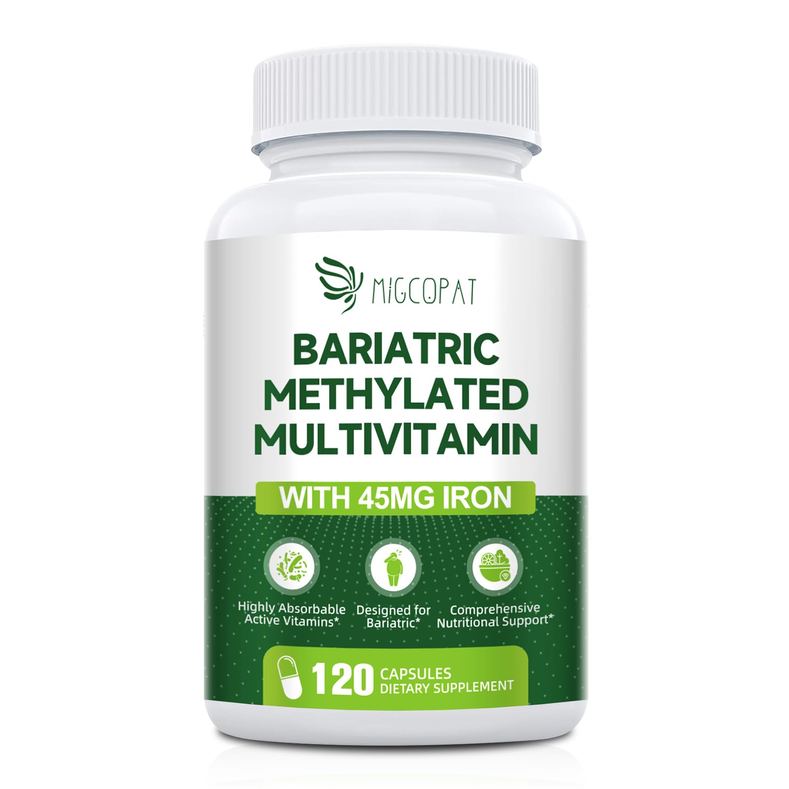 Bariatric Multivitamin with Iron 45mg – Post-Surgery Vitamins (120 Caps)
