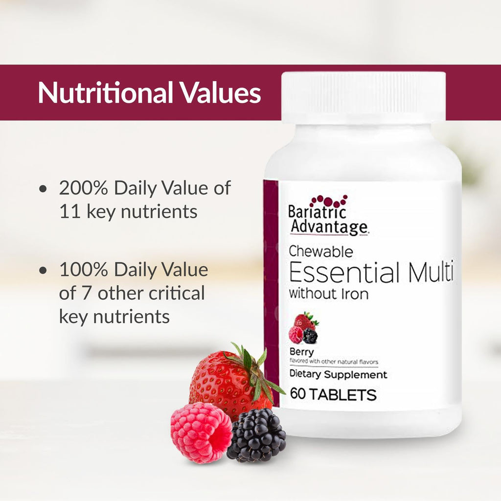 Bariatric Advantage Essential Multivitamin Without Iron – Berry – 60 Tablets