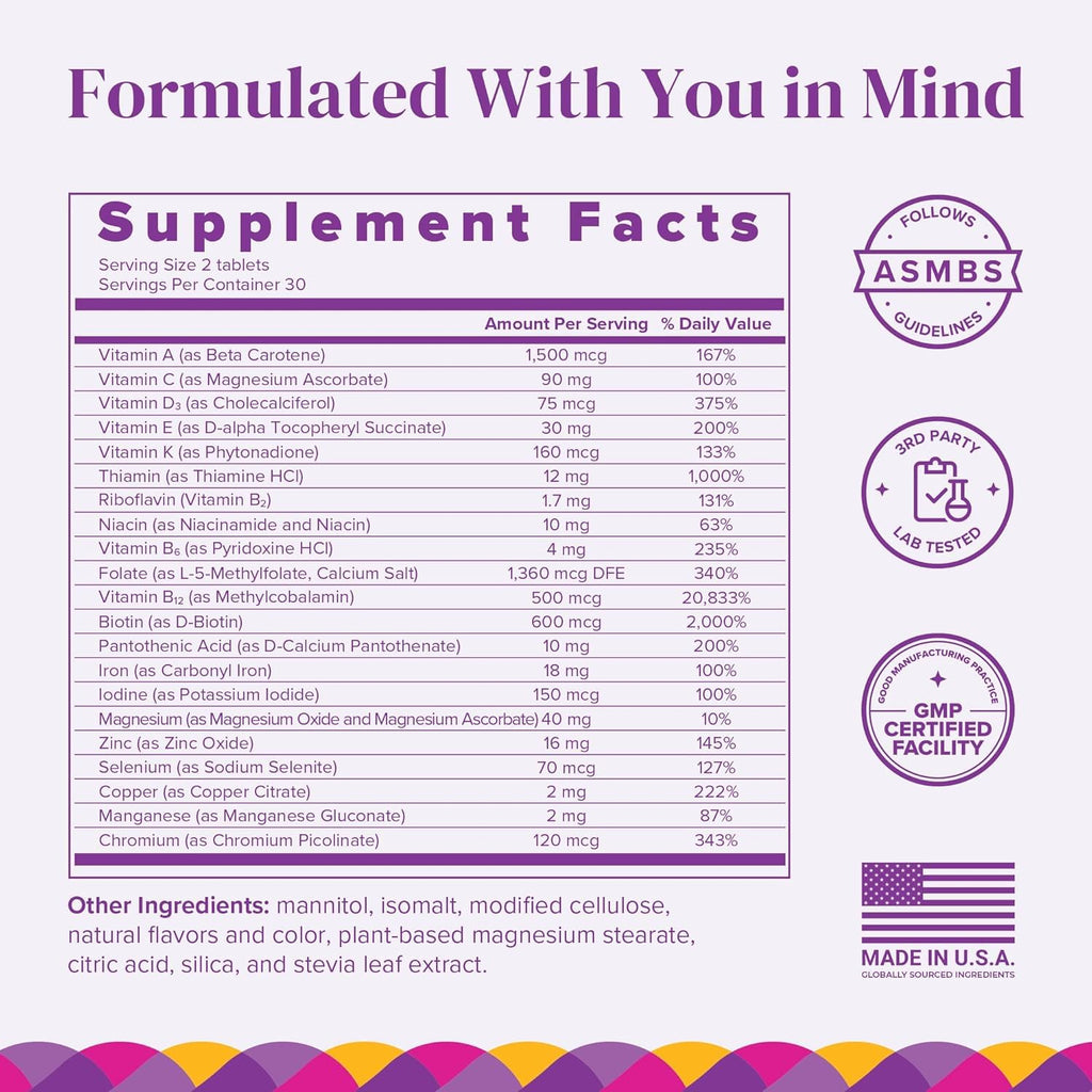 BariMelts Bariatric Multivitamin with Iron - 60 Fast-Dissolving Tablets | Sugar-Free Post-Op Vitamin