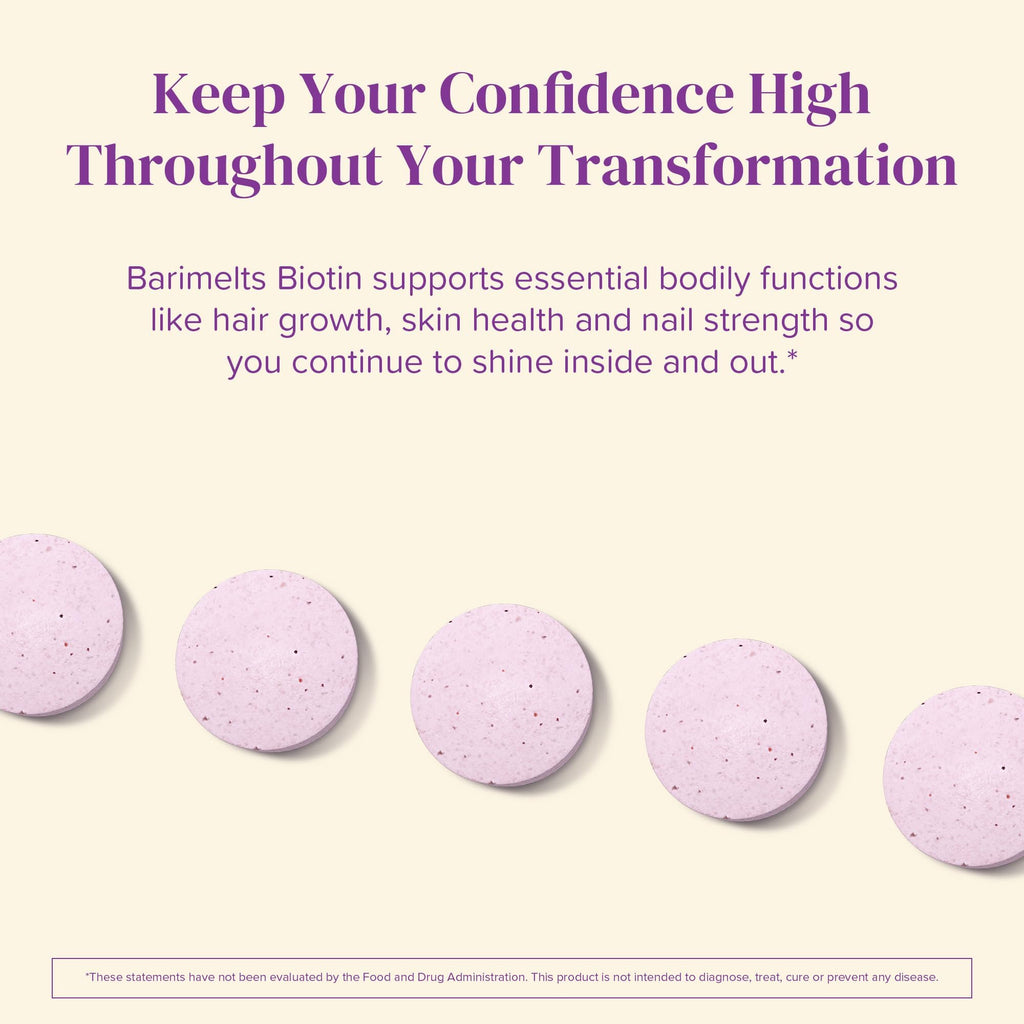 BariMelts Biotin 5000mcg – 90 Tablets (3-Month, Sugar-Free, Strawberry)