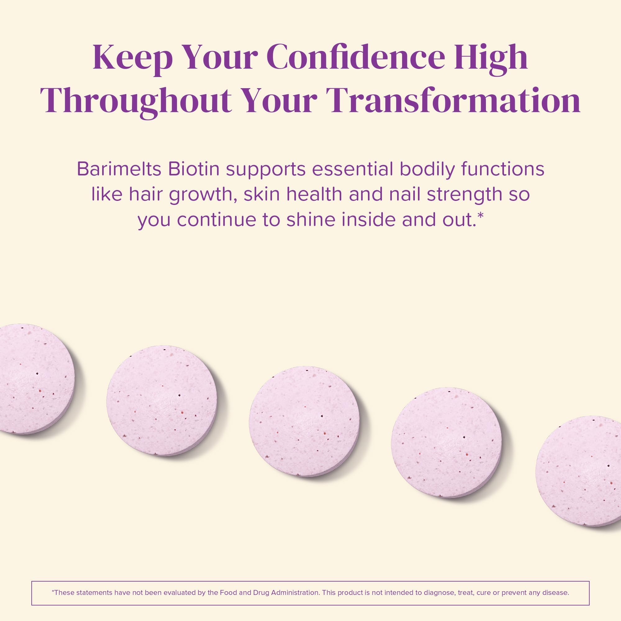 BariMelts Biotin 5000mcg – 90 Tablets (3-Month, Sugar-Free, Strawberry)