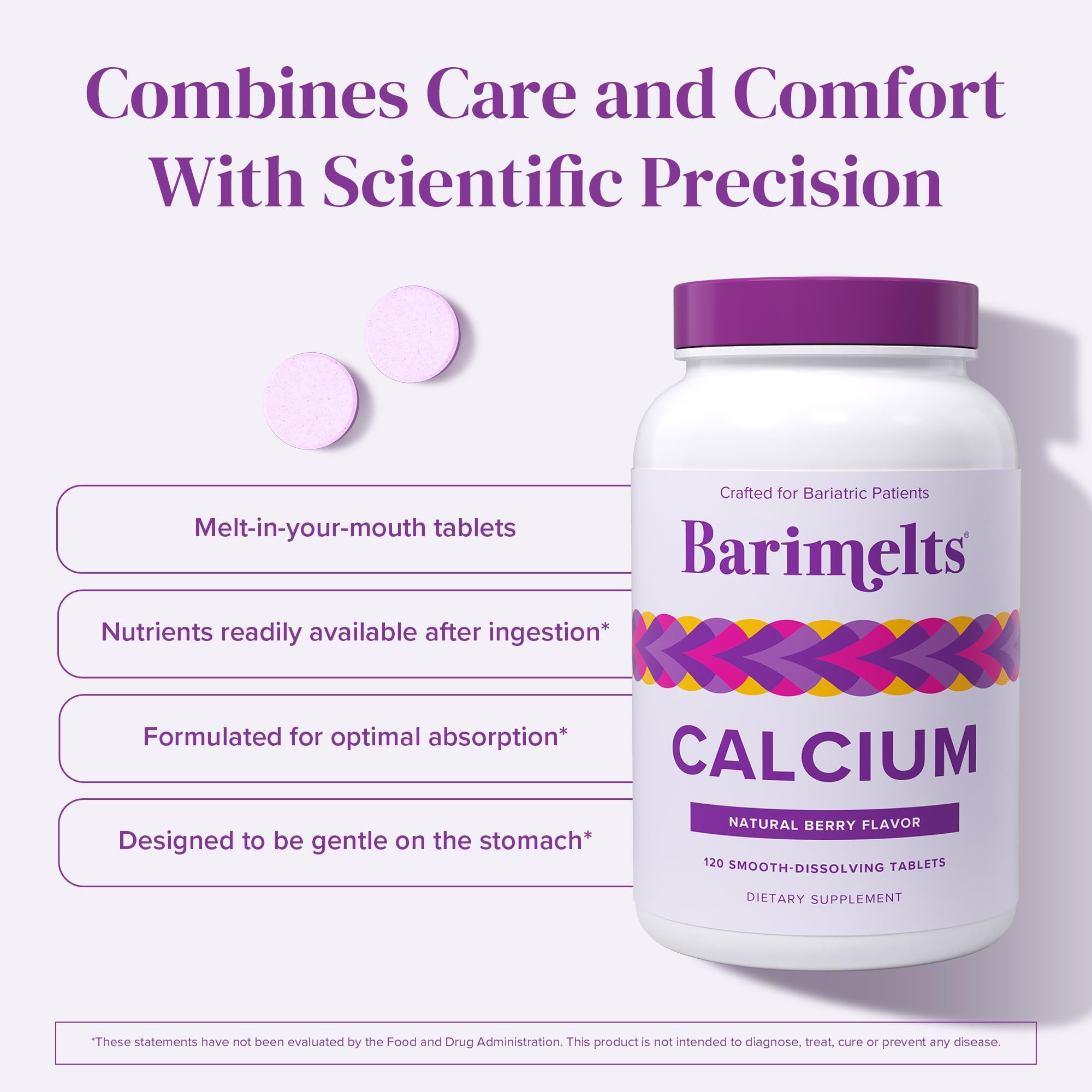 Barimelts Calcium Citrate + D3 & Magnesium — 120 Smooth-Dissolving Tablets