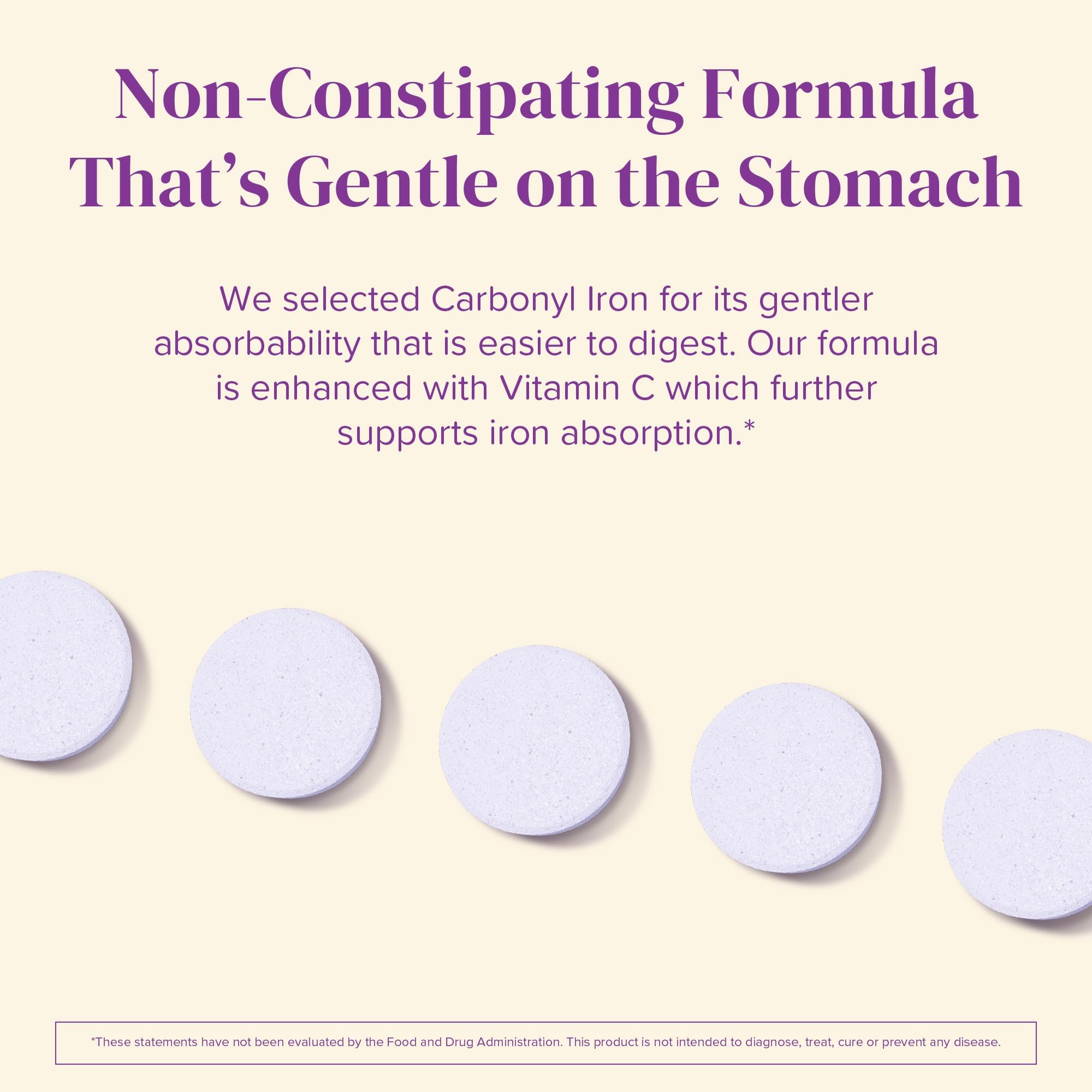 Barimelts Iron with Vitamin C | 90 Fast-Dissolving Tablets (Sugar-Free) for Women