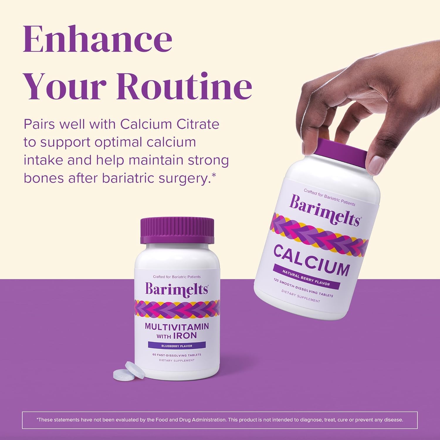 BariMelts Bariatric Multivitamin with Iron - 60 Fast-Dissolving Tablets | Sugar-Free Post-Op Vitamin
