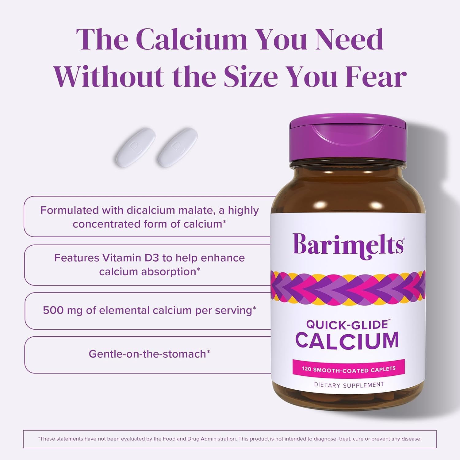 Barimelts Quick-Glide Calcium – Easy-to-Swallow Bariatric Calcium with Vitamin D3