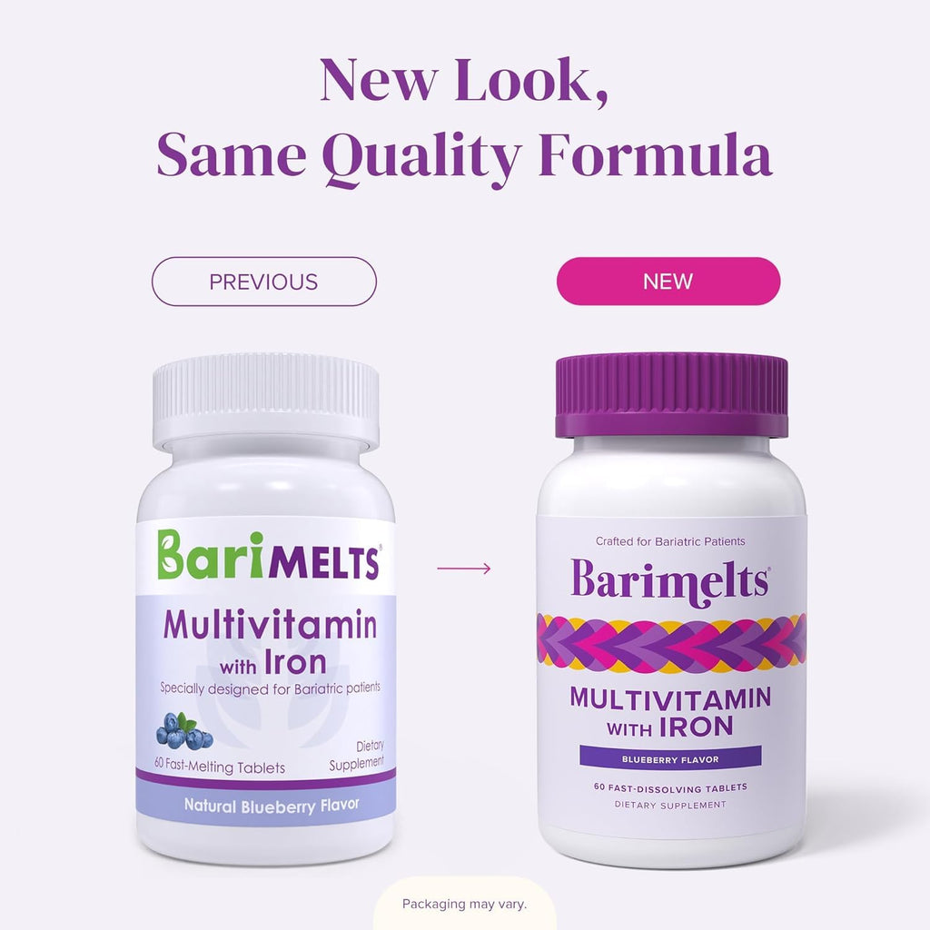 BariMelts Bariatric Multivitamin with Iron - 60 Fast-Dissolving Tablets | Sugar-Free Post-Op Vitamin