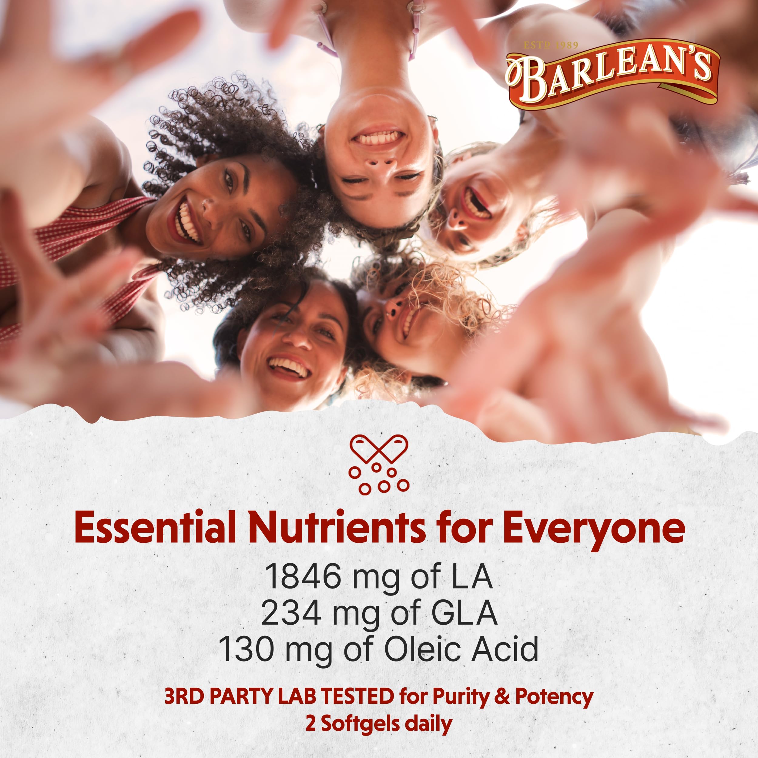 Barlean's Evening Primrose Oil Softgels with GLA - Non-GMO, Gluten-Free - 60 Softgels