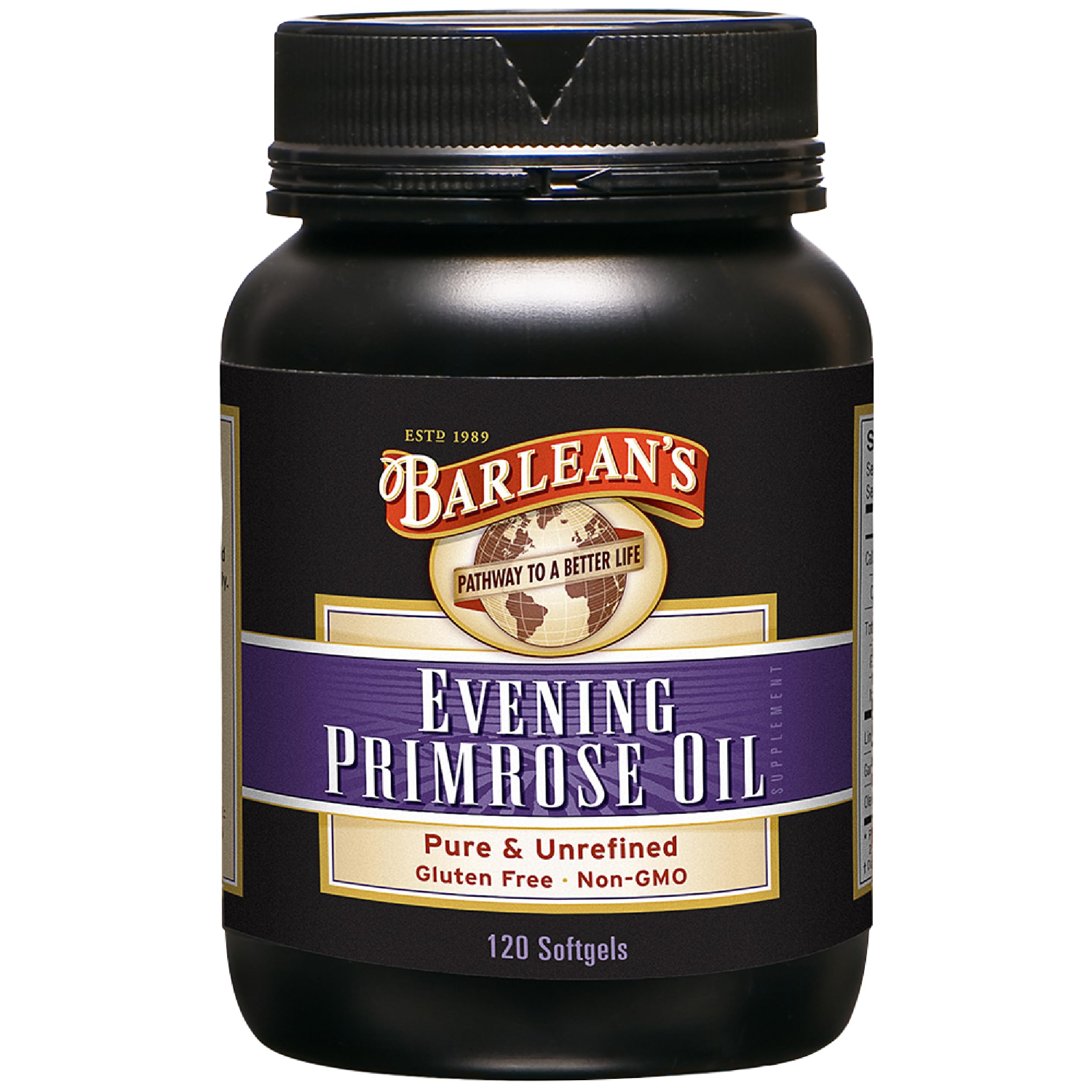 Barlean's Evening Primrose Oil Capsules – GLA for Skin & Immune Support (120 Count)