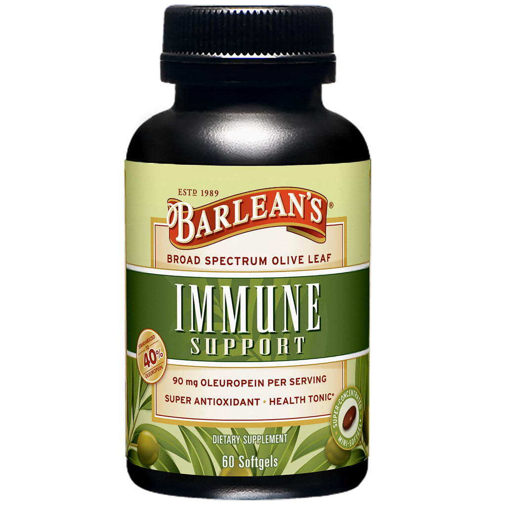 Barlean's Olive Leaf Complex Softgels – Immune Support, 90 mg Oleuropein | 60 Count