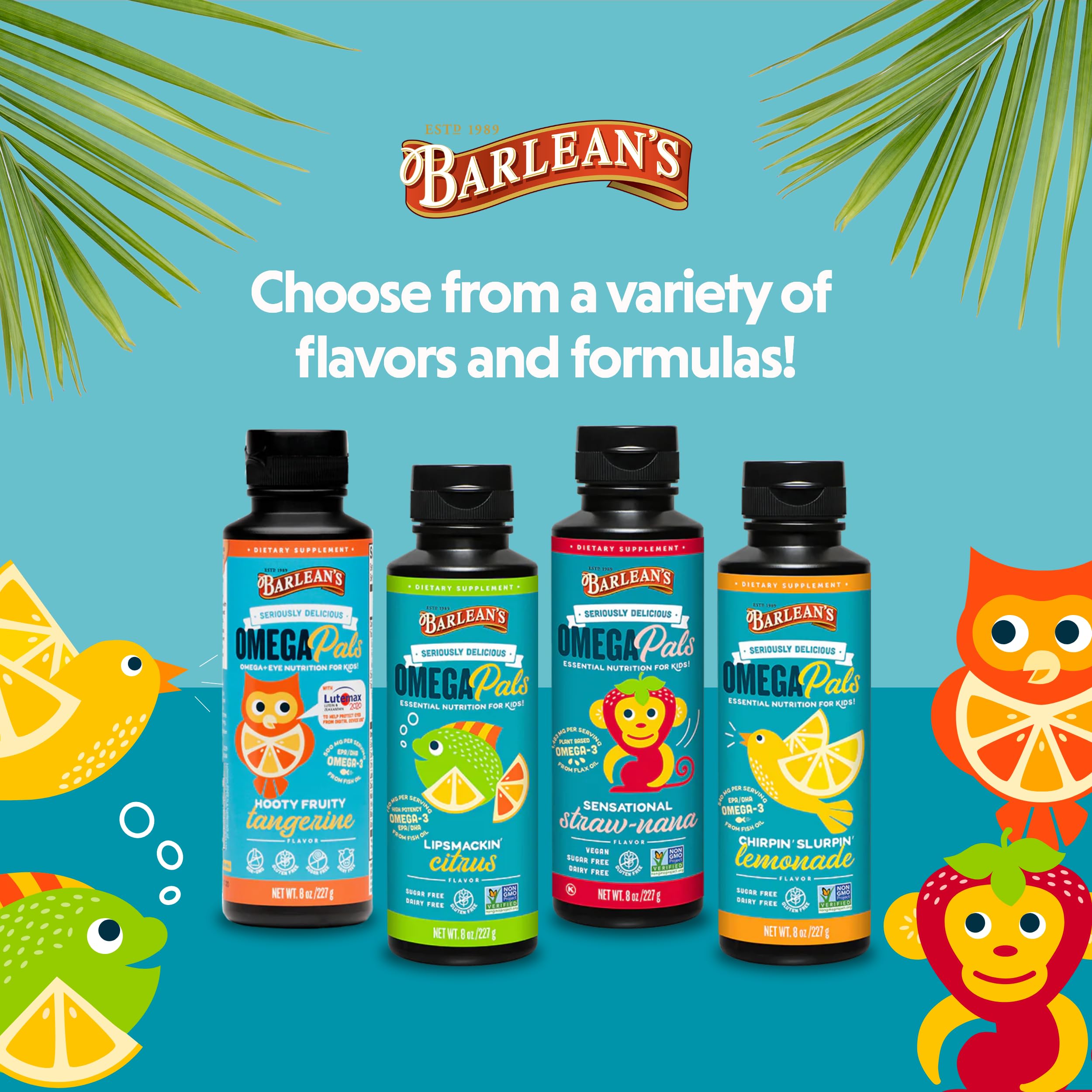 Barlean's Omega 3 Flaxseed Oil for Kids – Straw-Nana, 8 oz, 2-Pack