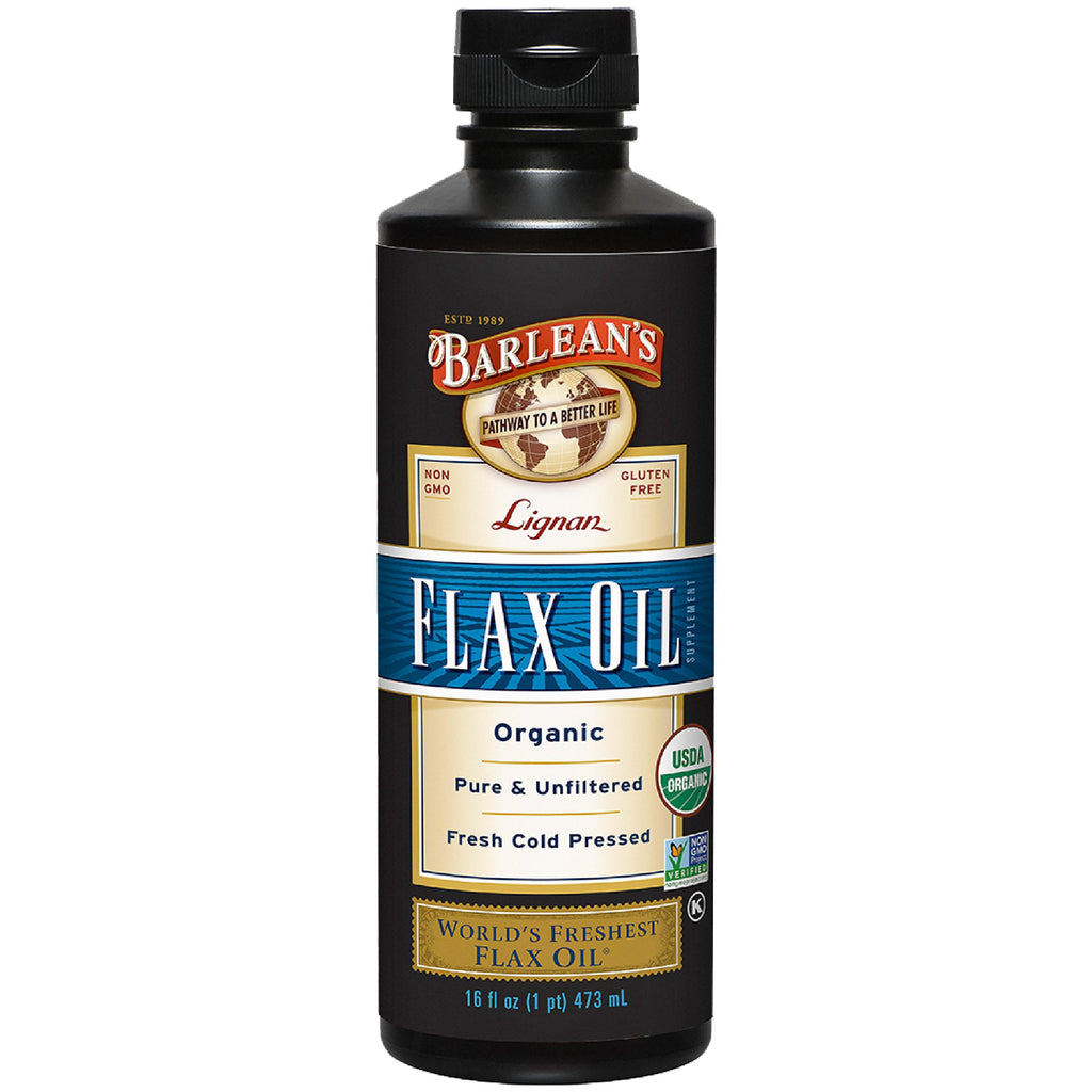 Barlean's Organic Lignan Flaxseed Oil - 16 oz, 7,230 mg ALA, Vegan & Gluten Free
