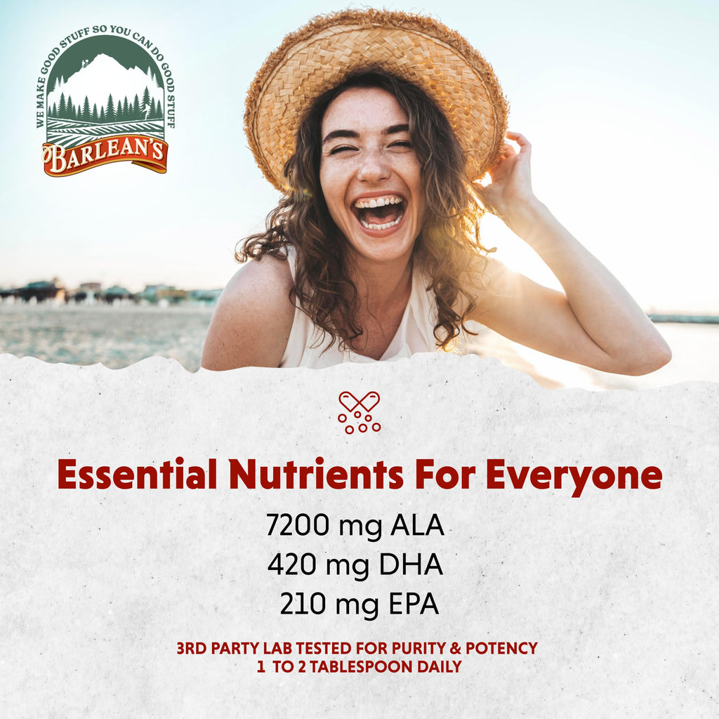 Barlean's Vegan Omega Liquid Flax & Algae Oil – Plant Based EPA DHA (16 oz)