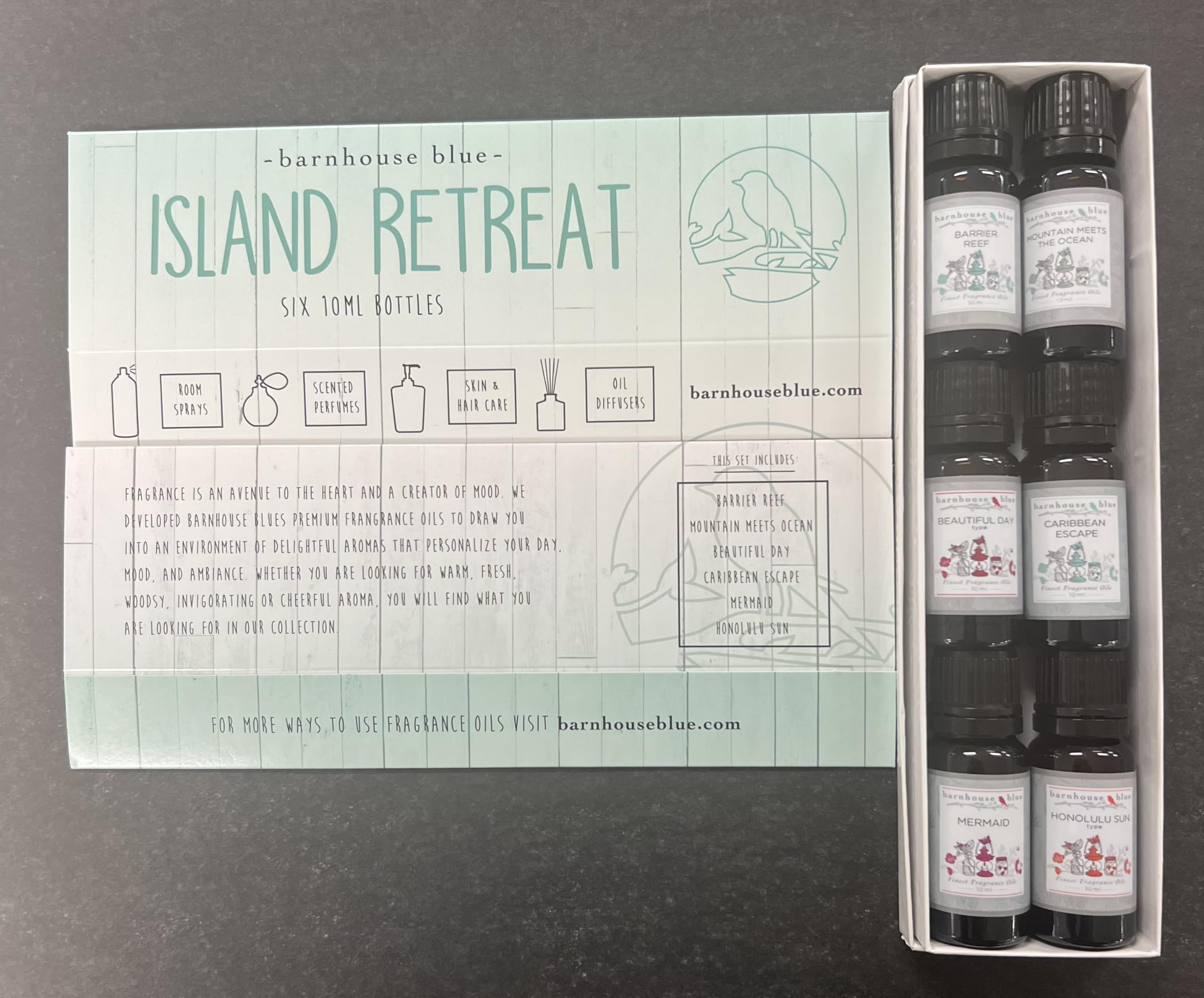 Barnhouse Blue Island Retreat: 6 Premium Fragrance Oils (10ml)