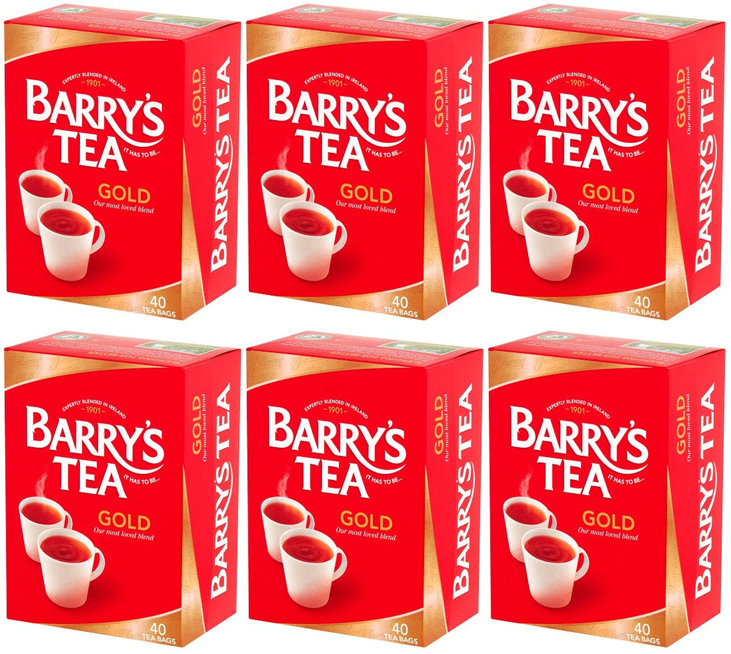 6 x Barry's Tea Gold 40 Tea Bags 125G