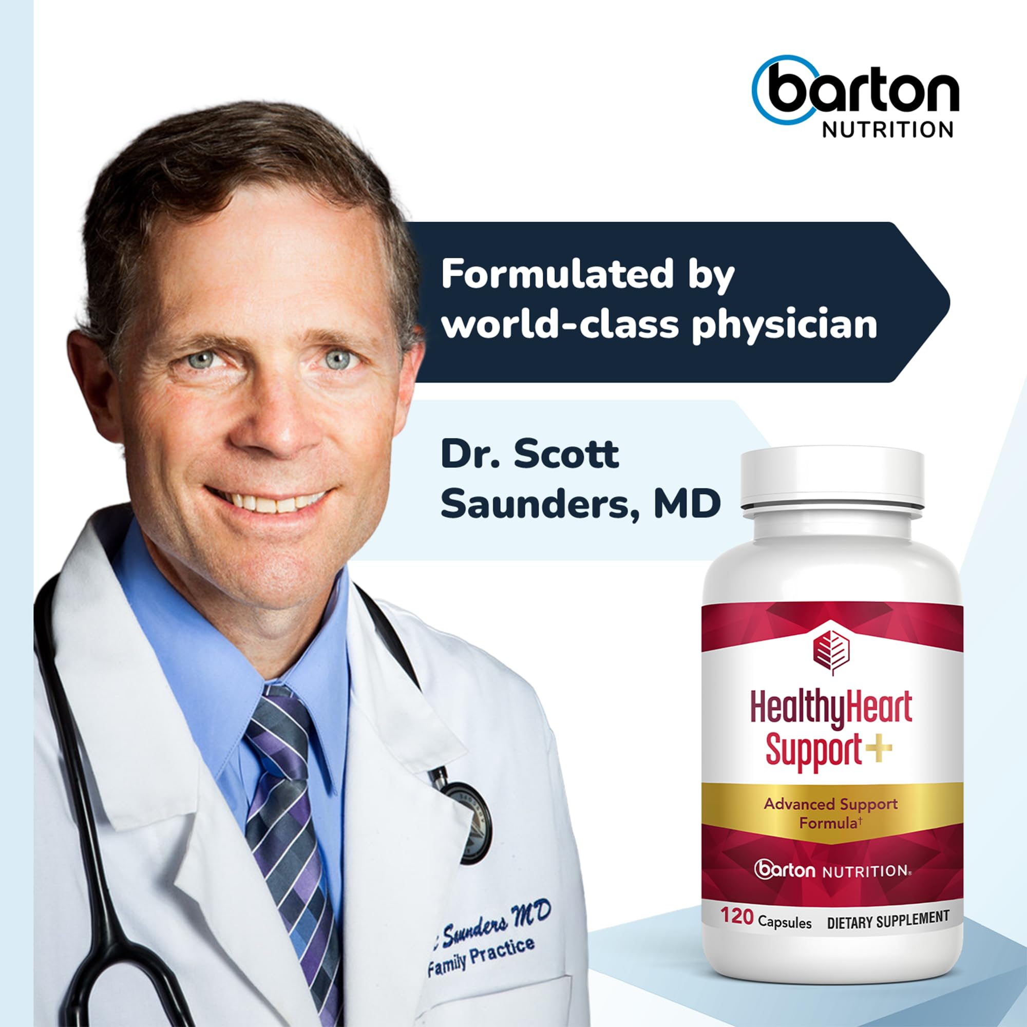HealthyHeart Support+ 6-in-1 Heart Health Supplement – Barton Nutrition – 120 Capsules