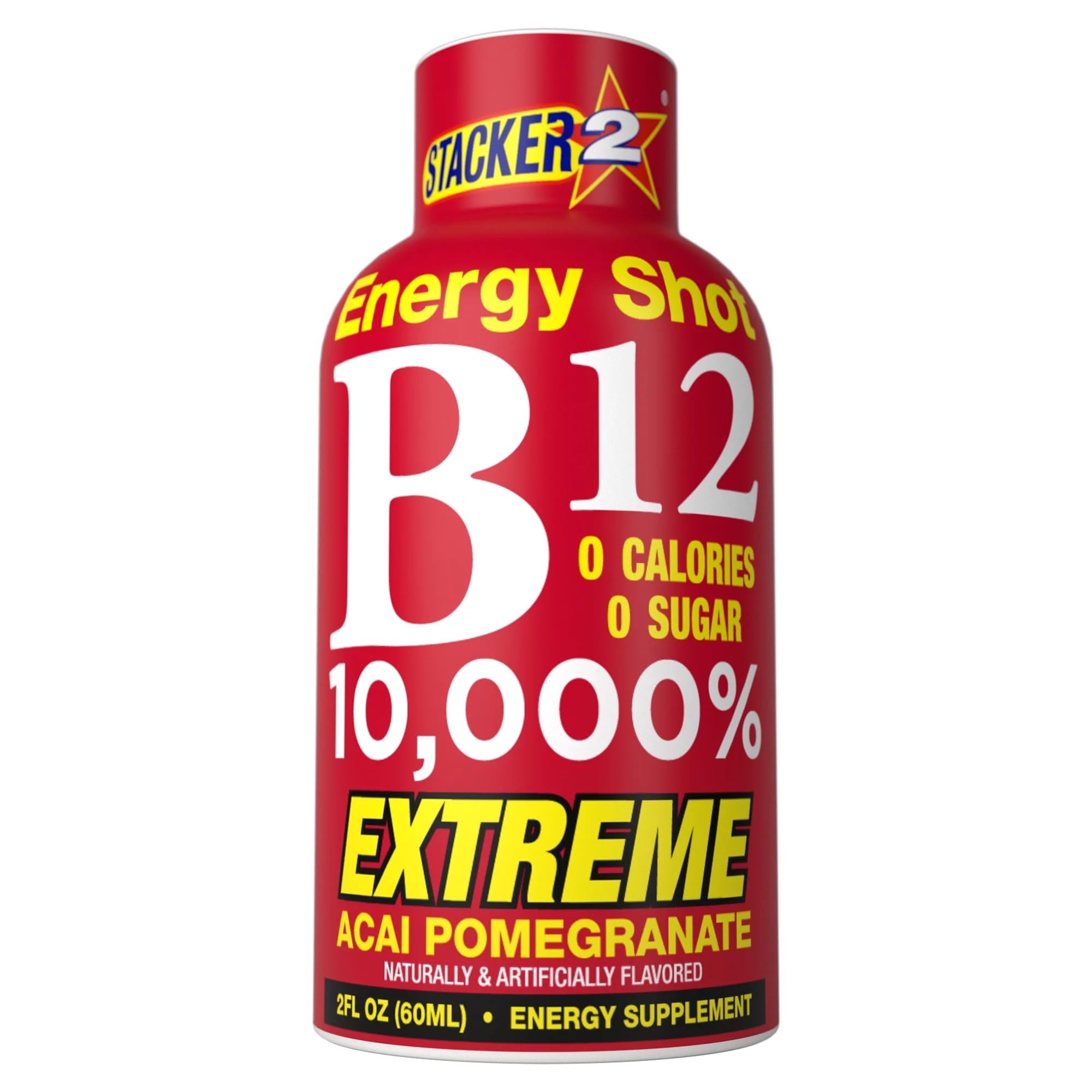 BASED BOX Stacker 2 Vitamin B Complex Energy Shots – Vegan B12 (10,000% DV), 2oz, Pack of 24