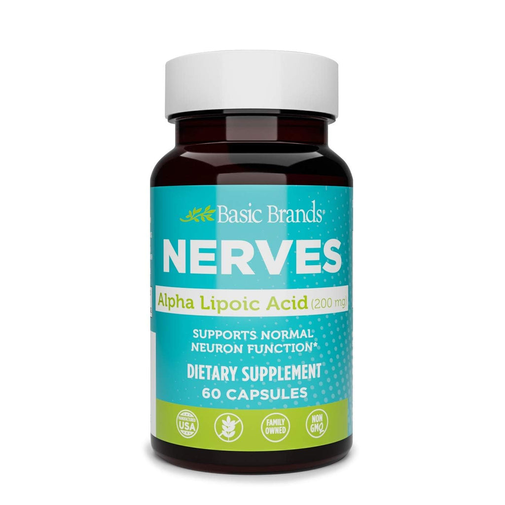 Basic Brands Nerves Alpha Lipoic Acid 200 mg – Neuron Function (Pack of 1)