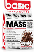 BASIC SUPPLEMENTS Mass Gainer Protein Powder – 50g Protein, 1030 Calories, Gluten-Free