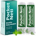 Basic Vigor Pocket Neti: Breathe Easy Himalayan Salt Inhaler 2-Pack with Eucalyptus