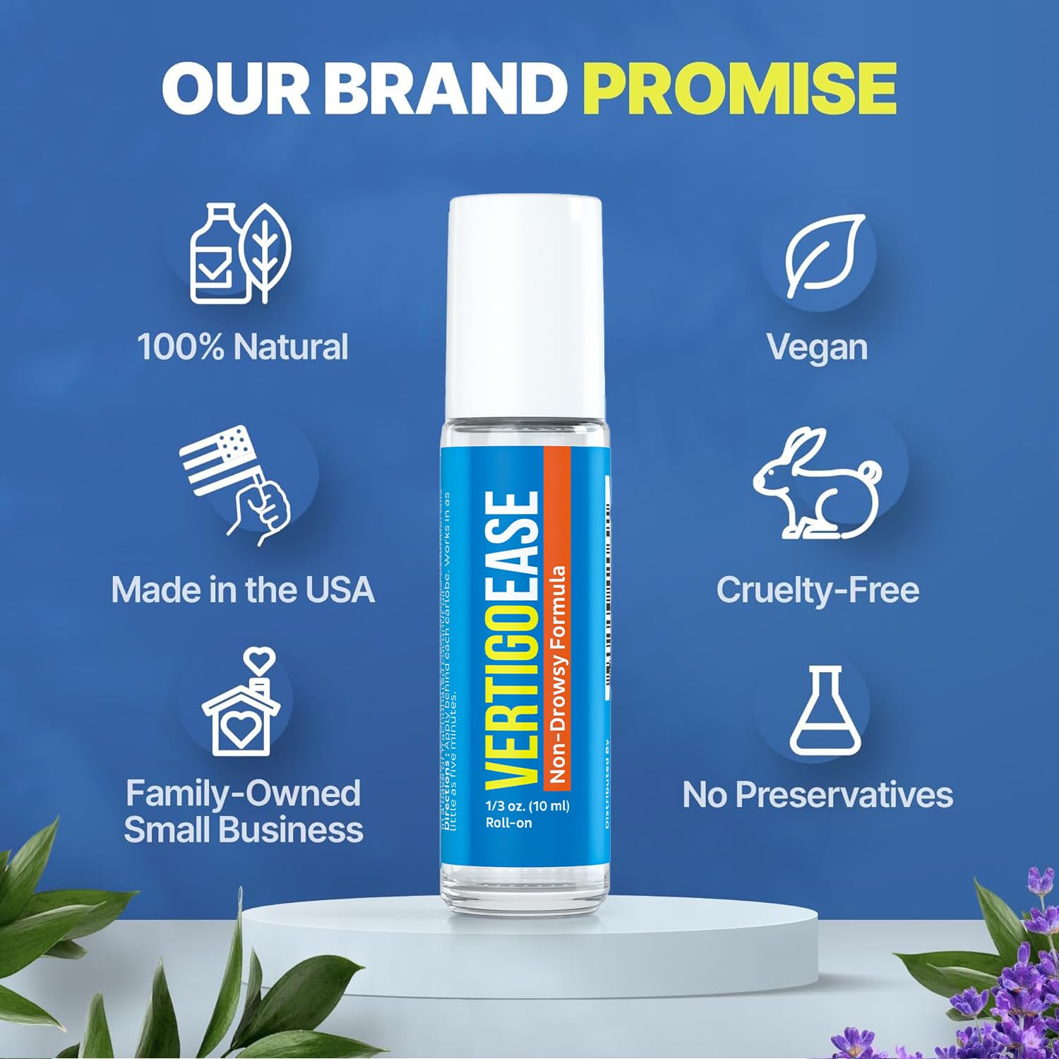 Basic Vigor Vertigo Ease Roll-On (10ml) – Natural Vertigo Support with Lavender, Ginger & Frankincense