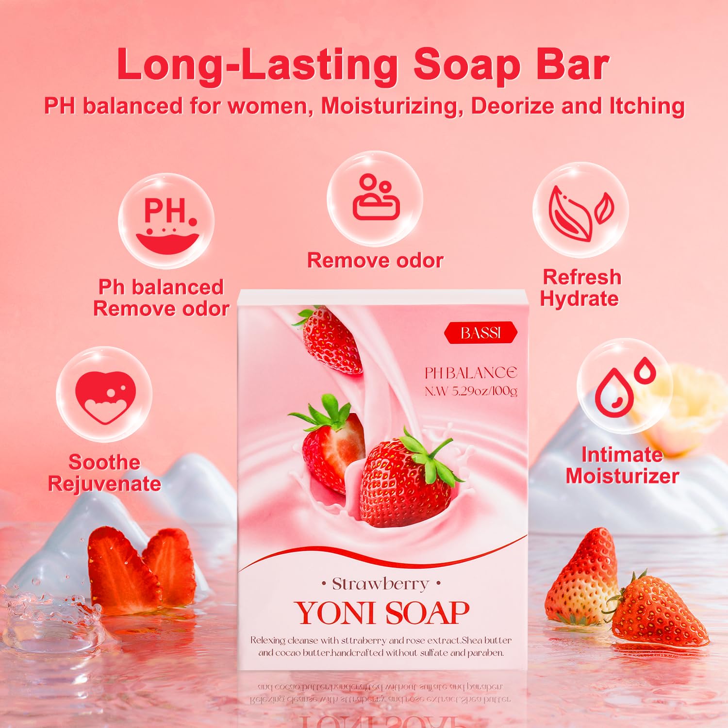 BASSI Feminine Wash & Yoni Oil & Yoni Soap Set | pH-Balanced, Moisturizing & Odor Control