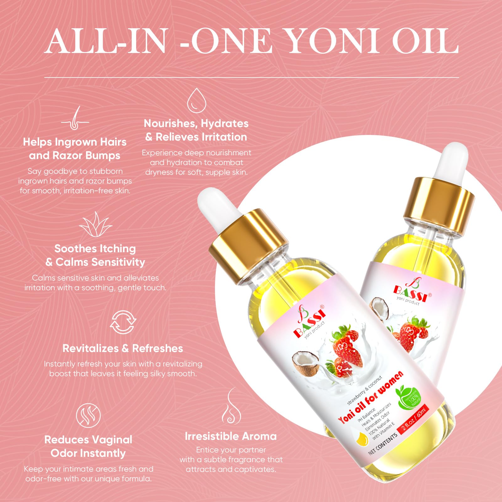 BASSI Feminine Wash & Yoni Oil & Yoni Soap Set | pH-Balanced, Moisturizing & Odor Control