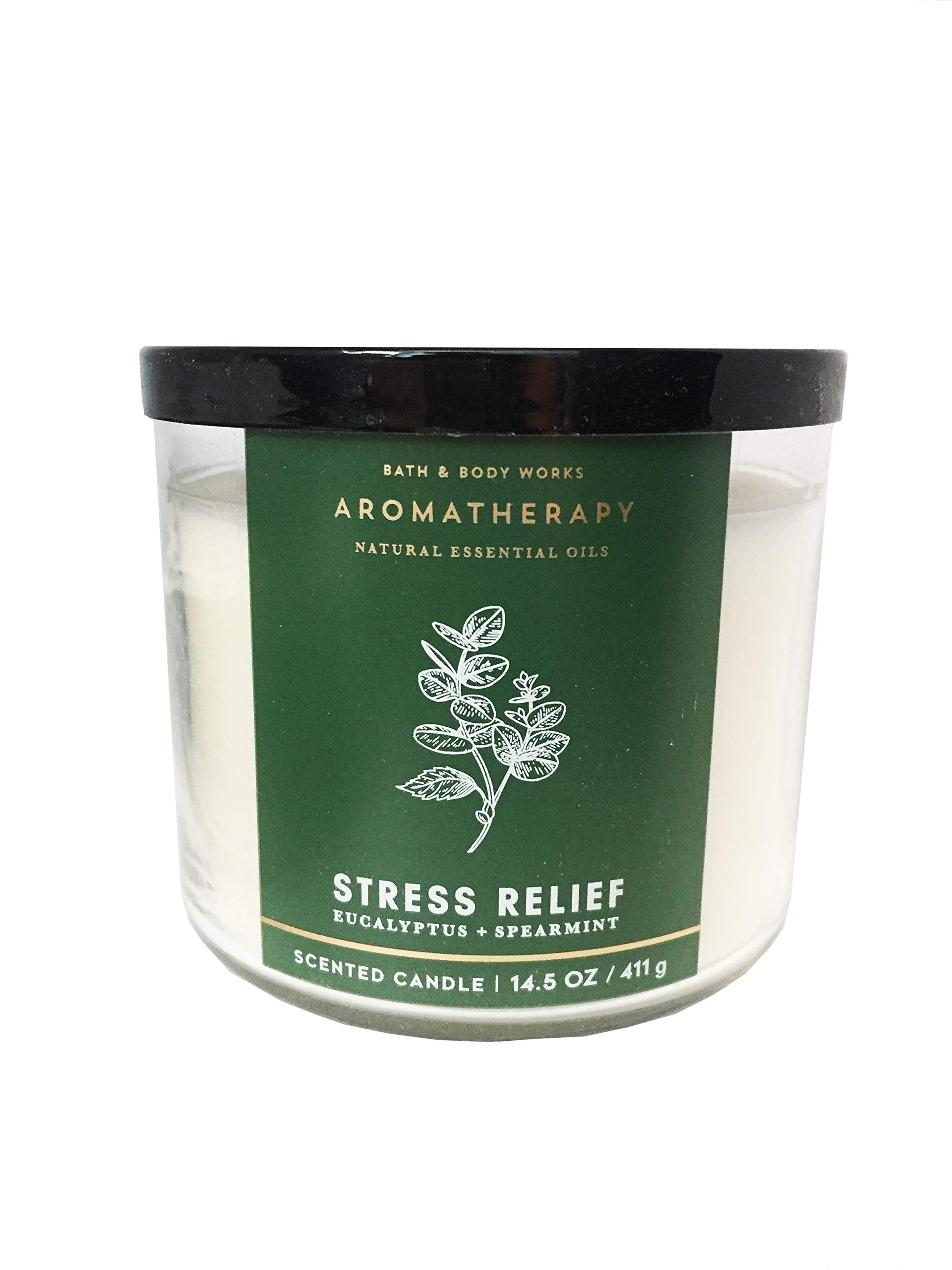 Bath & Body Works Aromatherapy Stress Relief 3-Wick Candle – Eucalyptus Spearmint