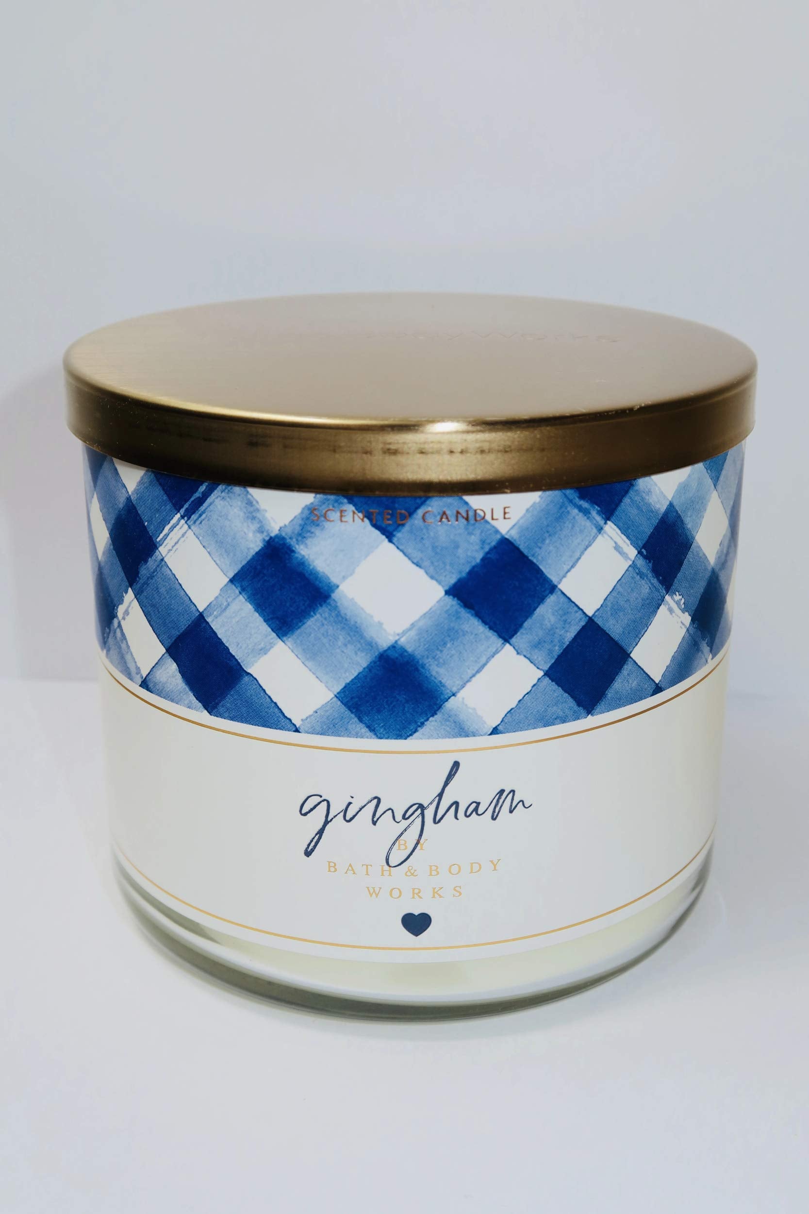 Bath & Body Works NEW Gingham 3-Wick Candle – 14.5 oz | 25-45 Hour Burn Time