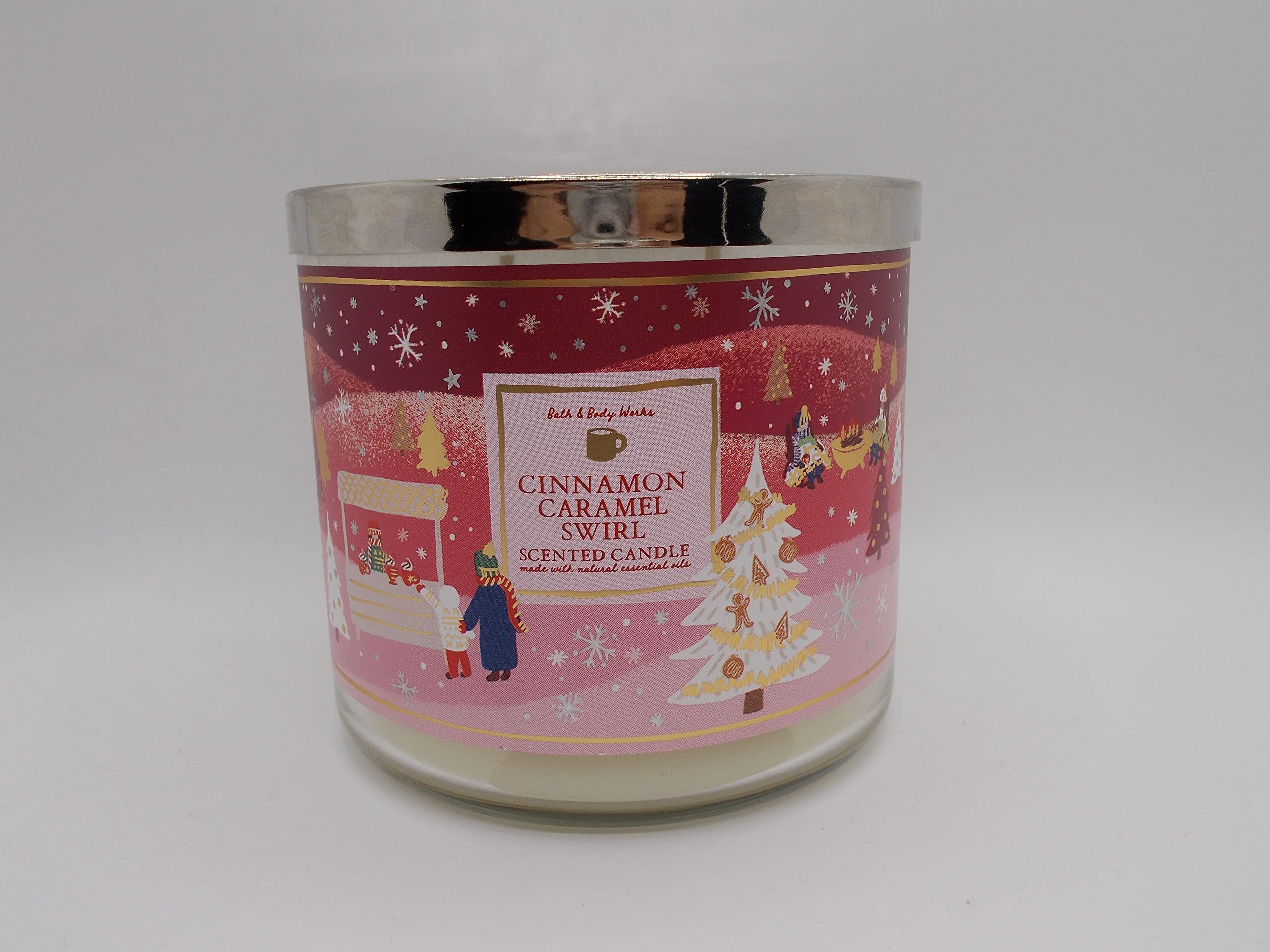 Bath & Body Works White Barn Cinnamon Caramel Swirl 3-Wick Candle - 14.5 oz
