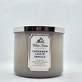 Bath & Body Works Cinnamon Spiced Vanilla 3-Wick Candle, White Barn, 14.5 oz
