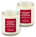 Bath & Body Works Japanese Cherry Blossom 8oz Single Wick Scented Candle – Pack of 2 with Essential Oils