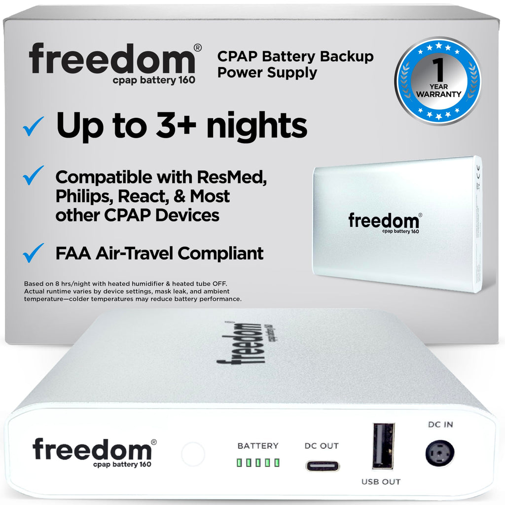 Freedom CPAP Battery 160Wh by Battery Power Solutions – Portable Backup for Travel, Camping & Emergencies