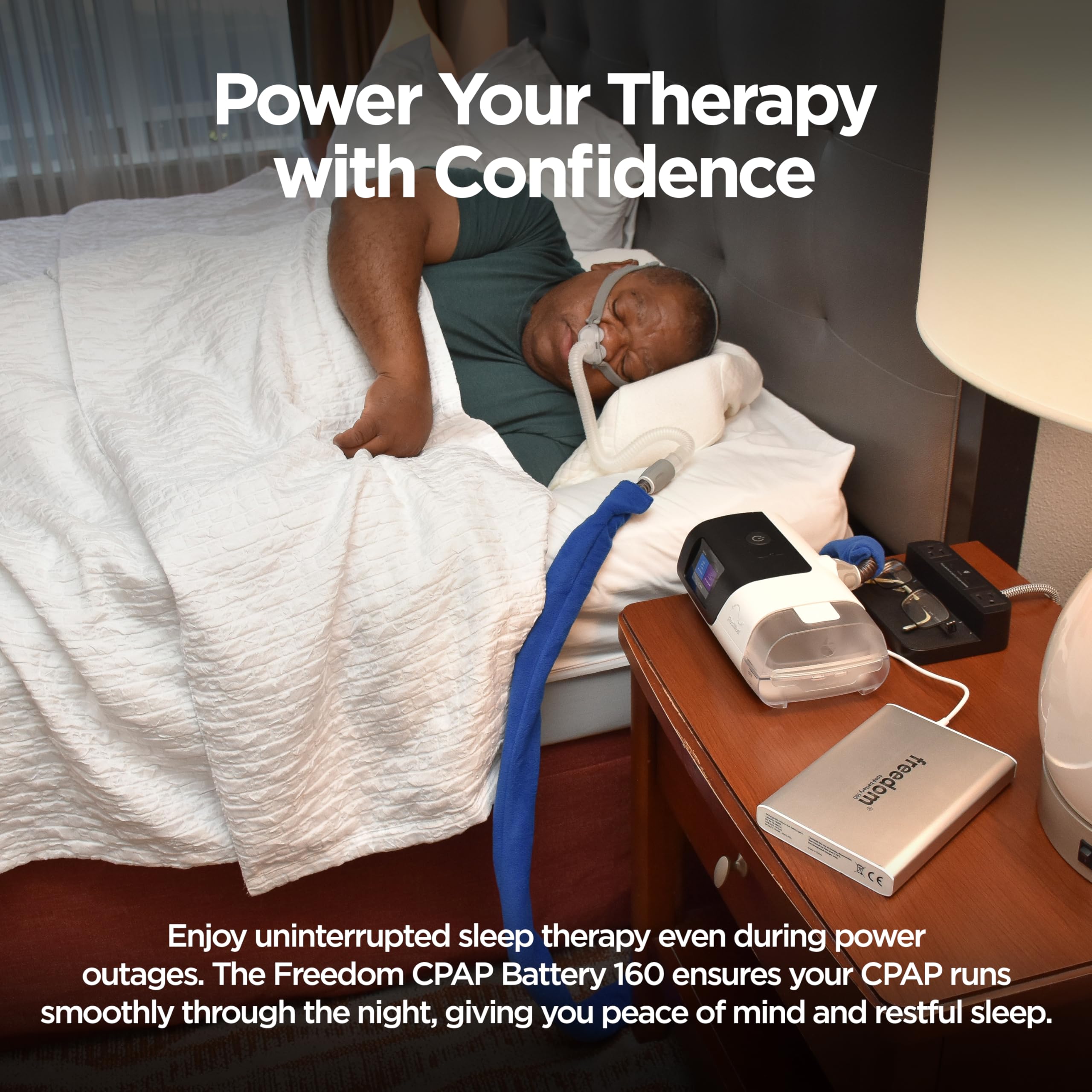 Freedom CPAP Battery 160Wh by Battery Power Solutions – Portable Backup for Travel, Camping & Emergencies