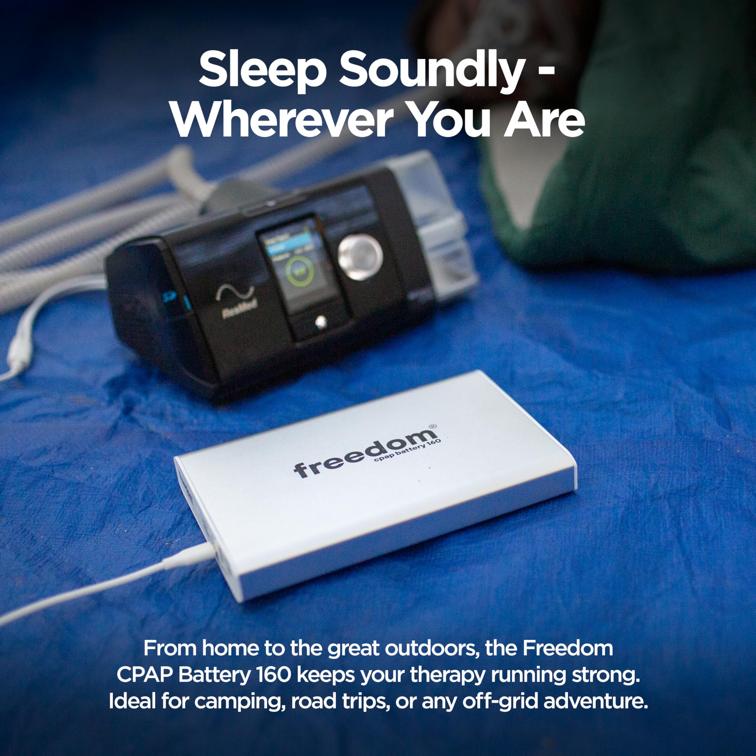 Freedom CPAP Battery 160Wh by Battery Power Solutions – Portable Backup for Travel, Camping & Emergencies