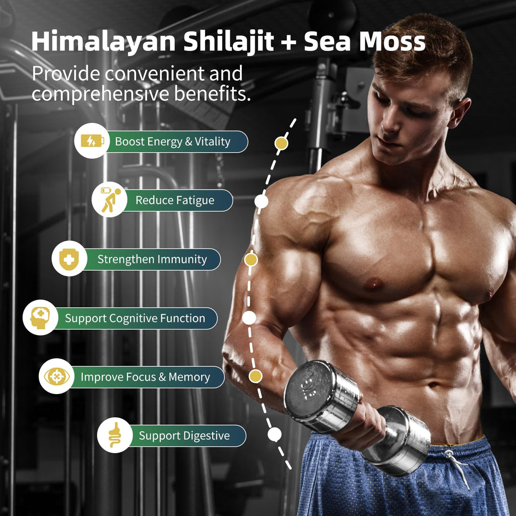 BBEEAAUU Sea Moss & Shilajit Bundle - Energy & Immunity, 480 Capsules
