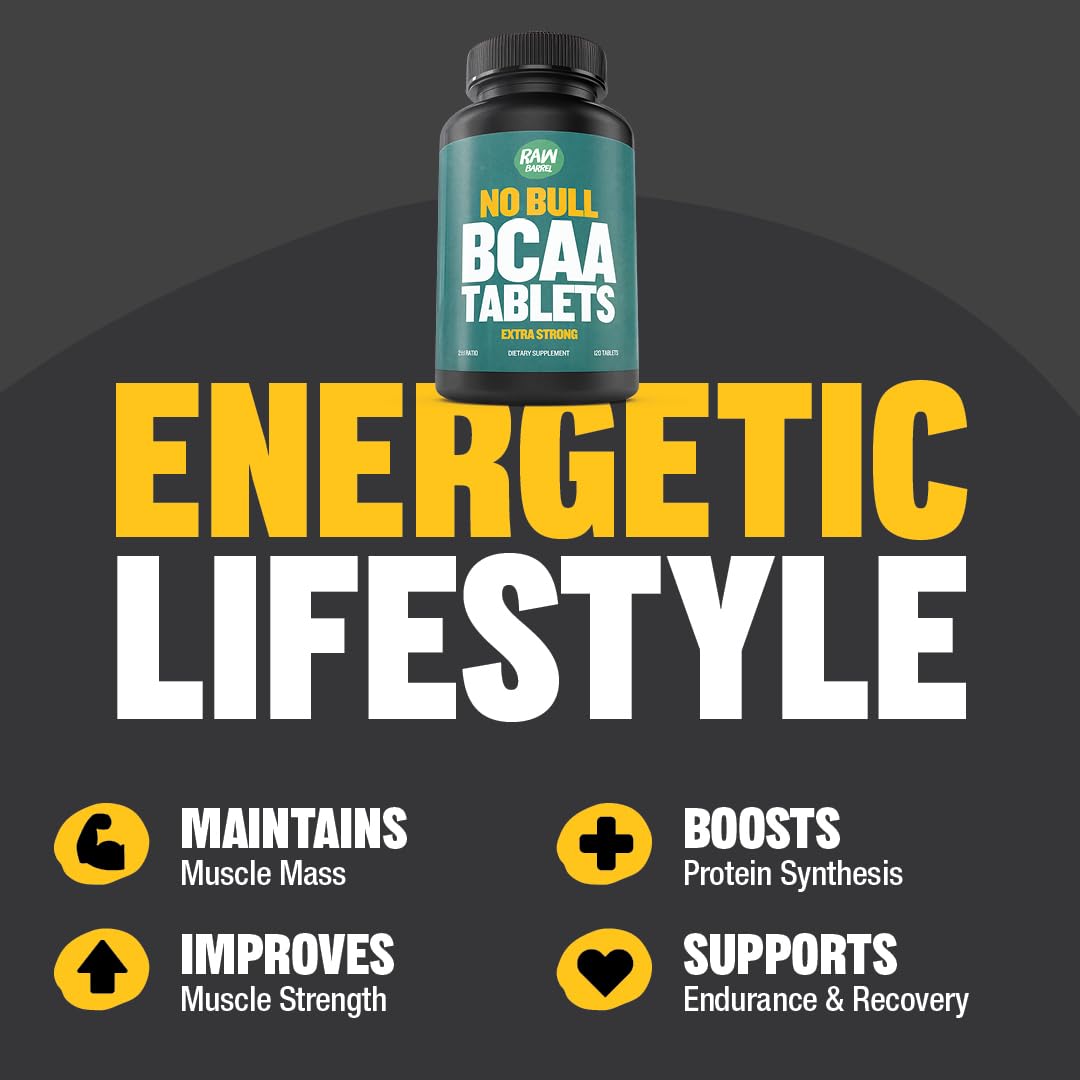 BCAA Tablets 1000 mg – 120 Pills for Muscle Recovery & Energy | Vegan, Non-GMO
