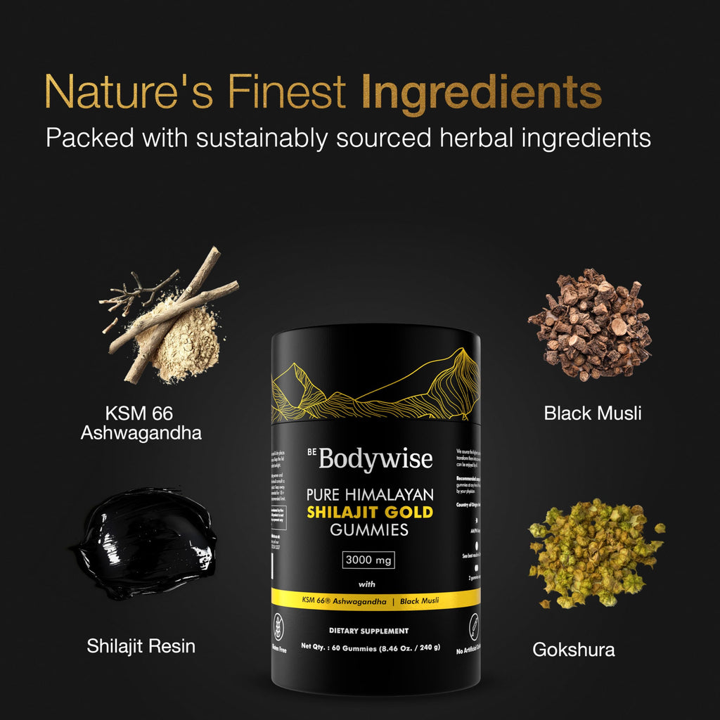 Be Bodywise Himalayan Shilajit Gummies Gold – Lab Tested, Sugar Free