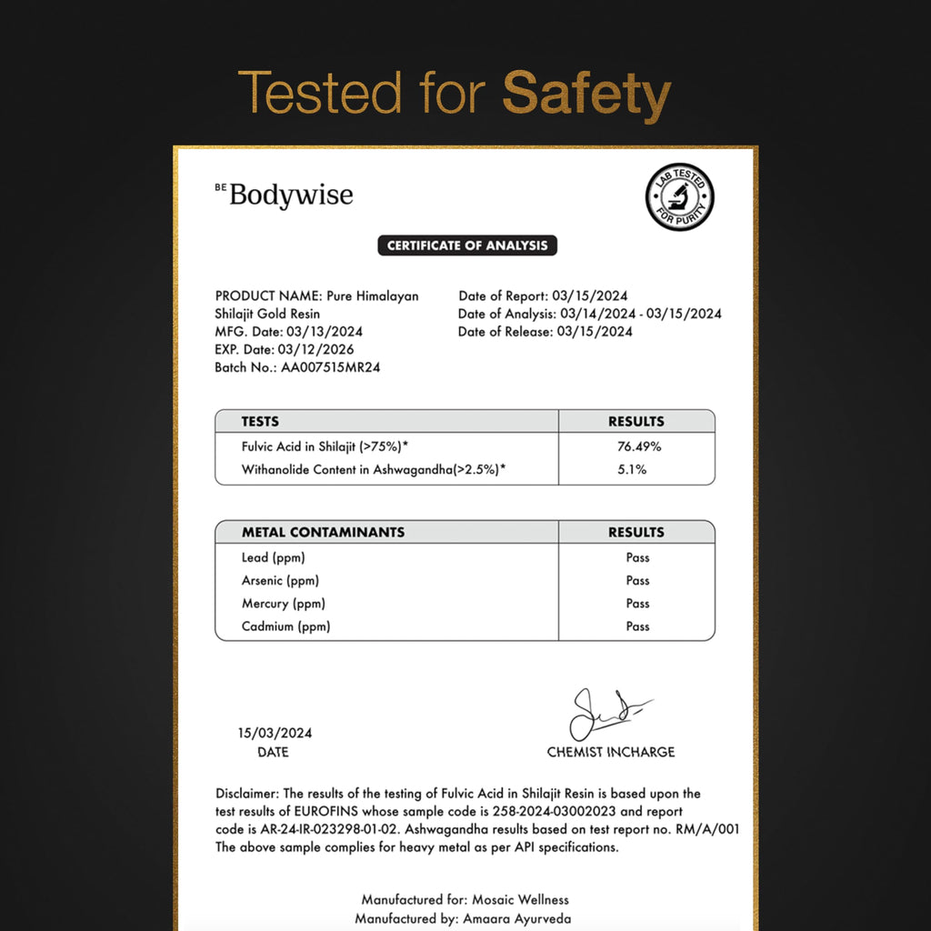 Be Bodywise Himalayan Shilajit Gummies Gold – Lab Tested, Sugar Free