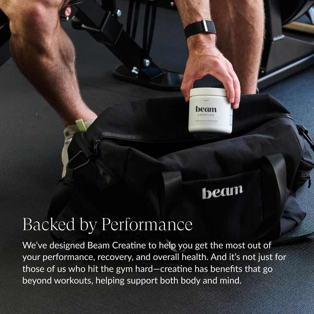Beam Creatine Powder – Third-Party Tested, Micronized Creatine Monohydrate, Blue Raspberry, 30 Servings