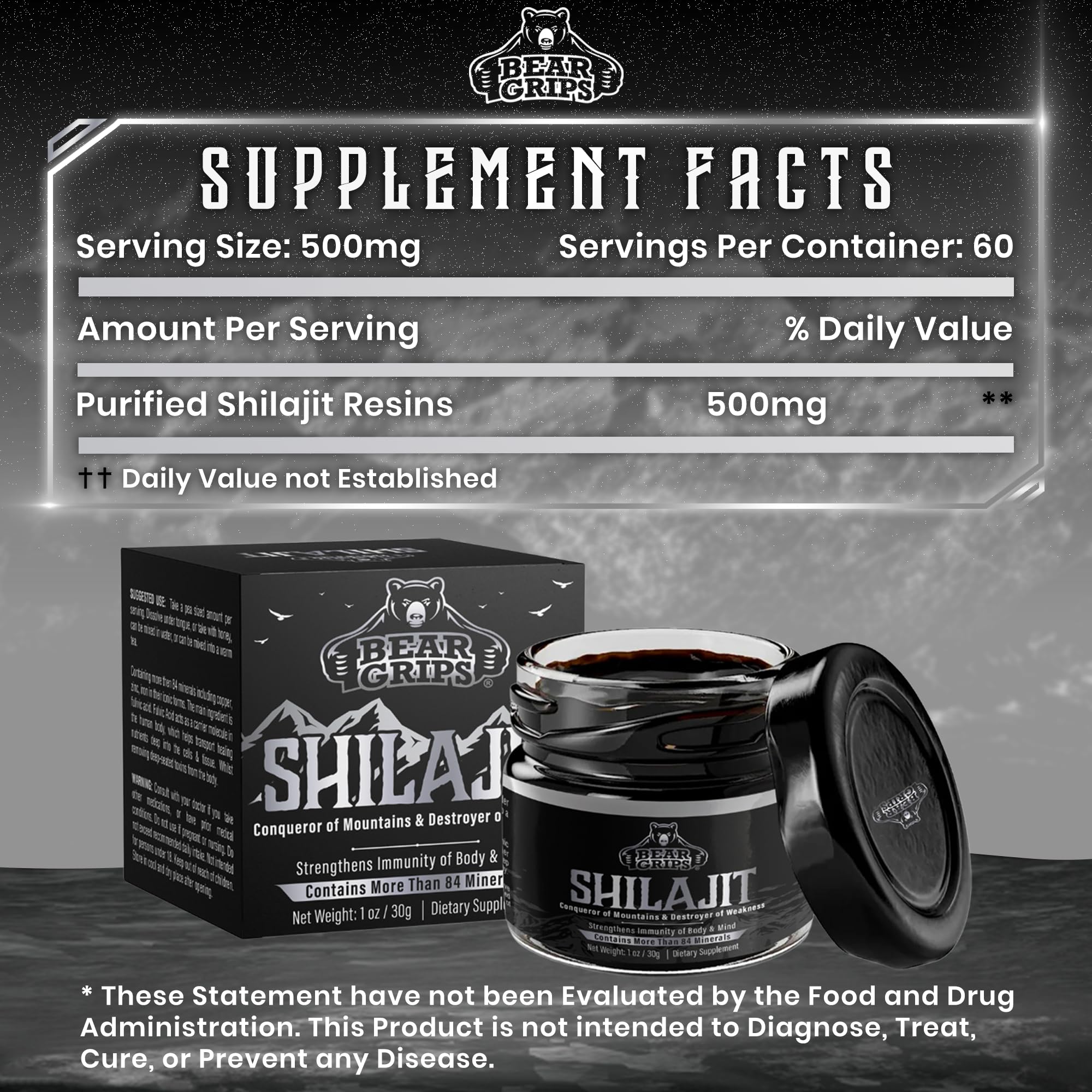 Shilajit Pure Himalayan Organic - Original Shilajit Resin 30g | 85+ Minerals & Fulvic Acid
