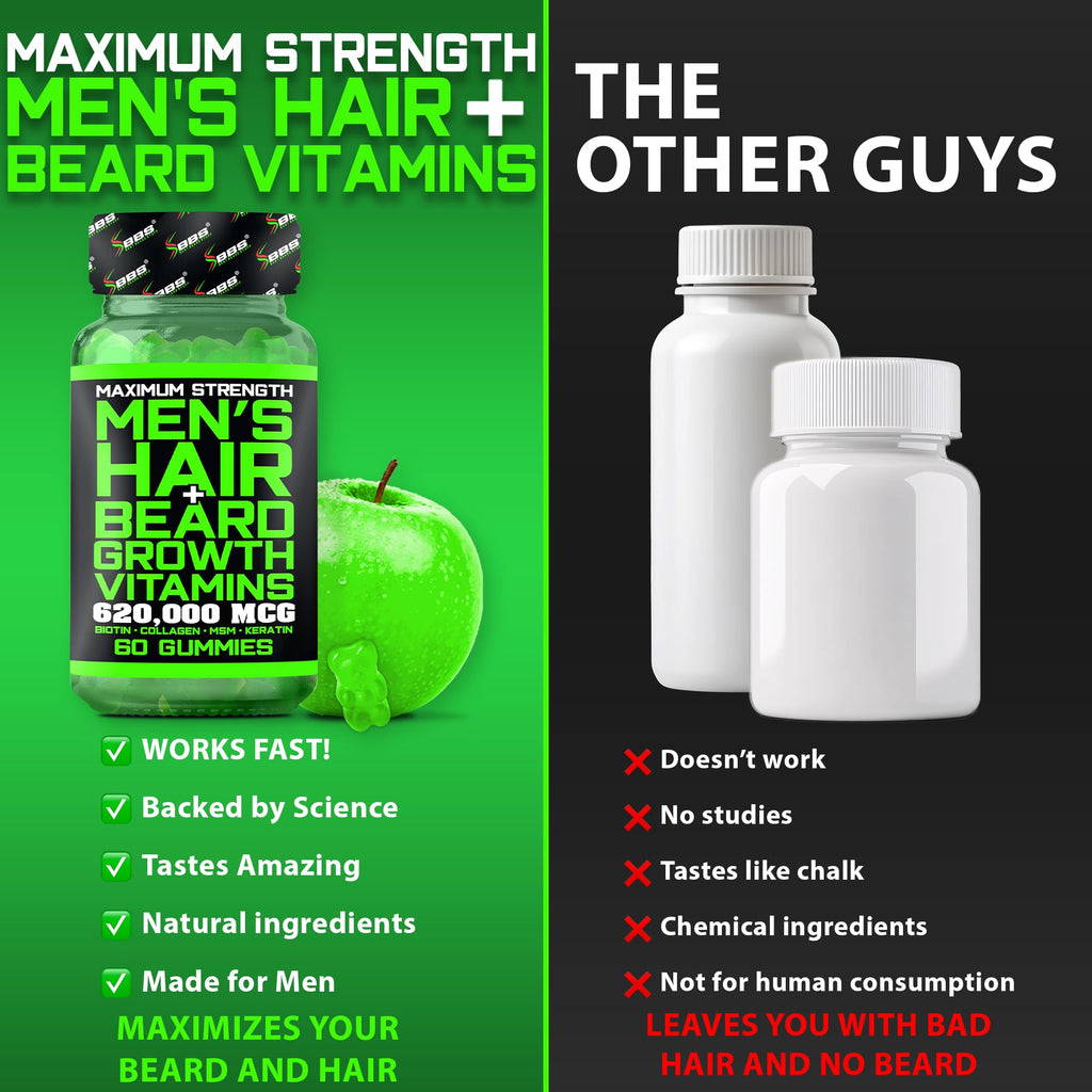 BBS Best Beard Stuff – Maximum Strength Biotin Gummies for Beard & Hair Growth