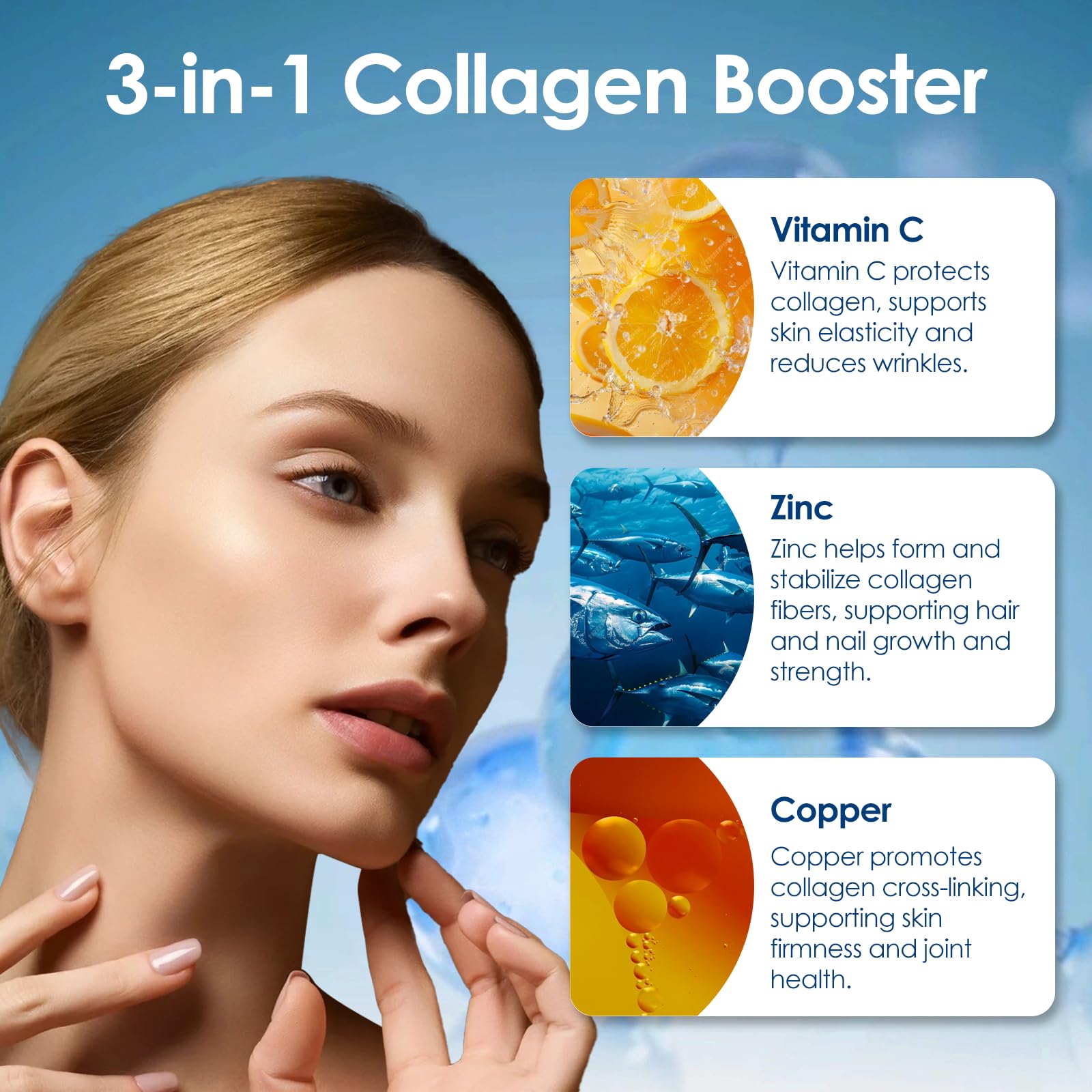 Beautide Marine Collagen Peptides Powder – Wild-Caught Fish, Vitamin C, Hyaluronic Acid, Non-GMO, 35 Servings