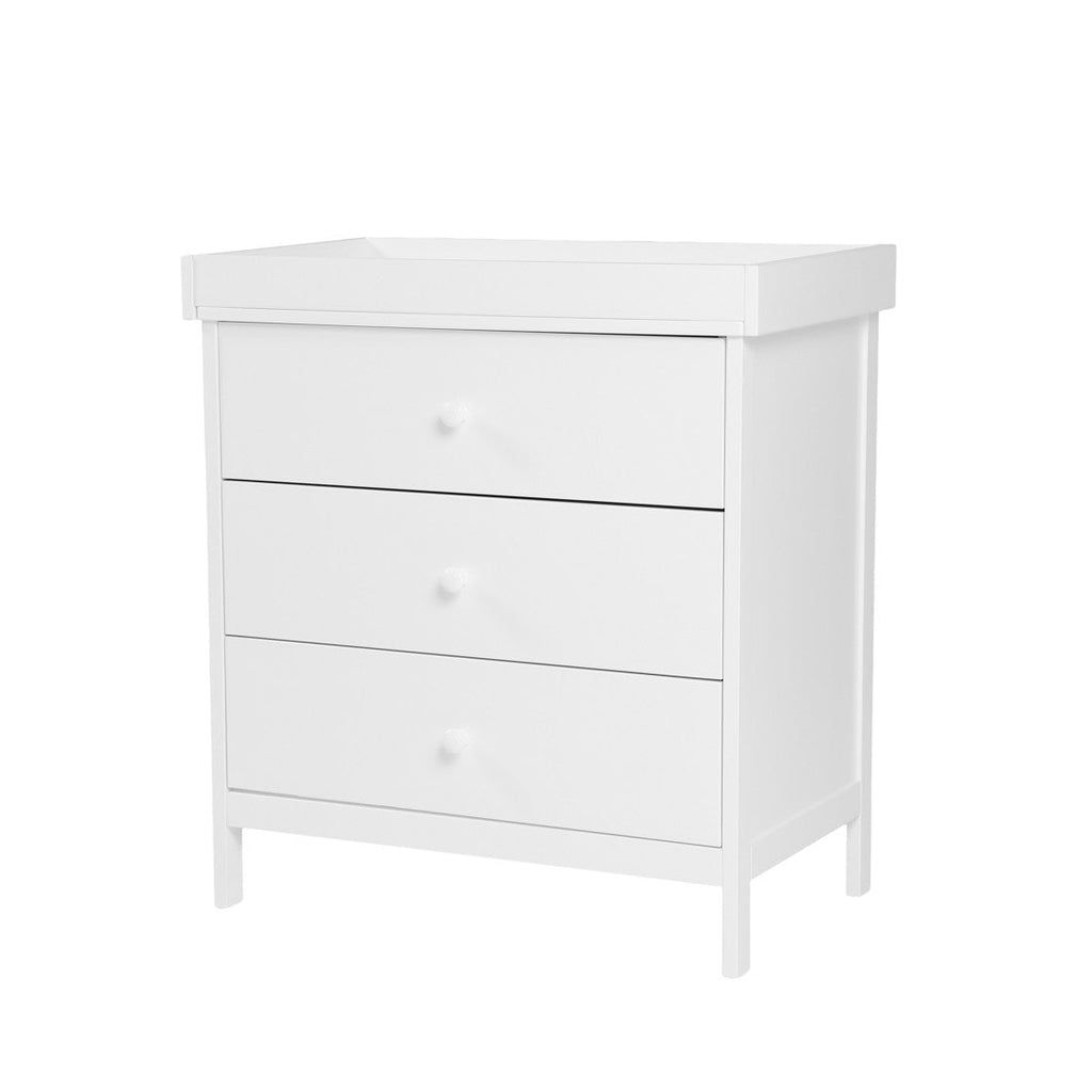 Bebe & Beyond Dreamer Cot Bed, Wardrobe & Changer Three Piece Nursery Furniture Set - White