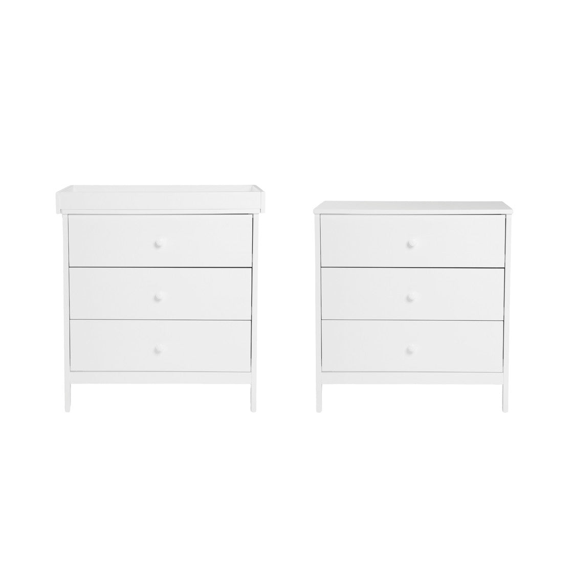 Bebe & Beyond Dreamer Cot Bed, Wardrobe & Changer Three Piece Nursery Furniture Set - White