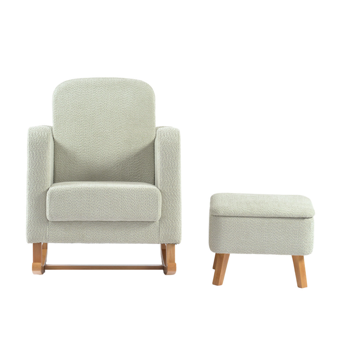 Bebe & Beyond Soother Nursing Chair & Stool - Sage Boucle