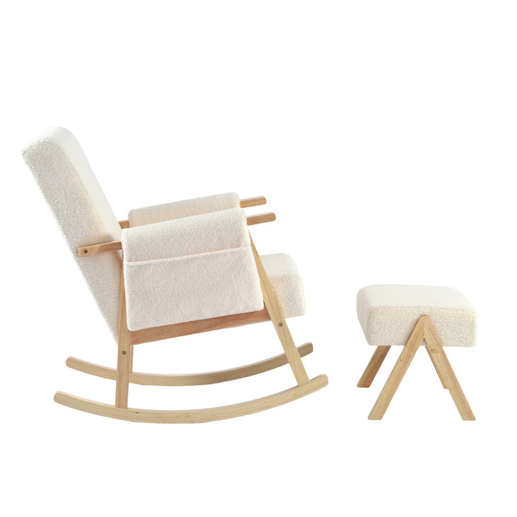 Bebe & Beyond Storyteller Nursing Chair & Stool - Off White Ted